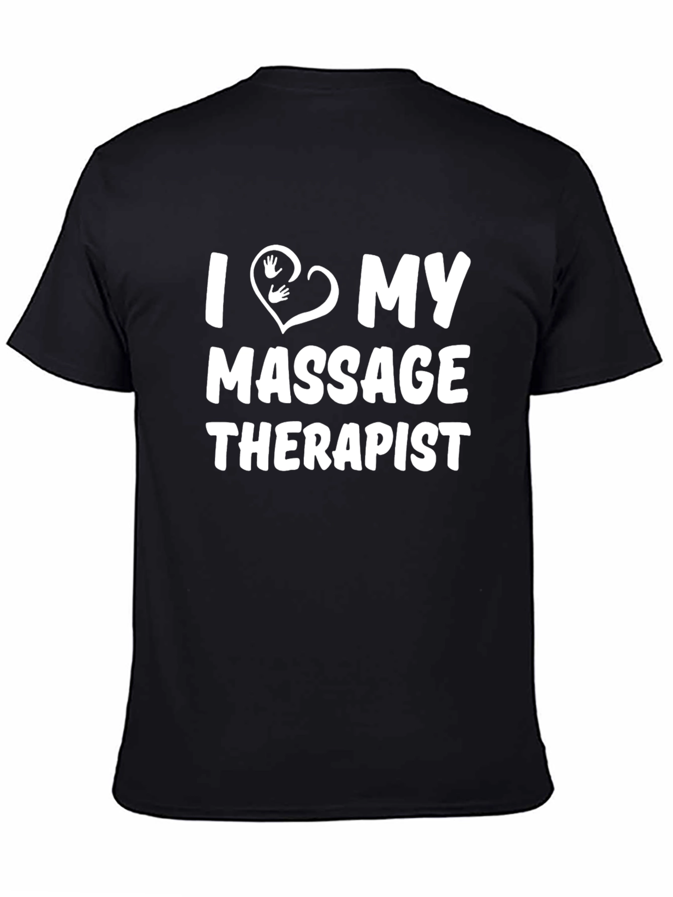 Black I Love My Massage Therapist Black Graphic Tee view 4