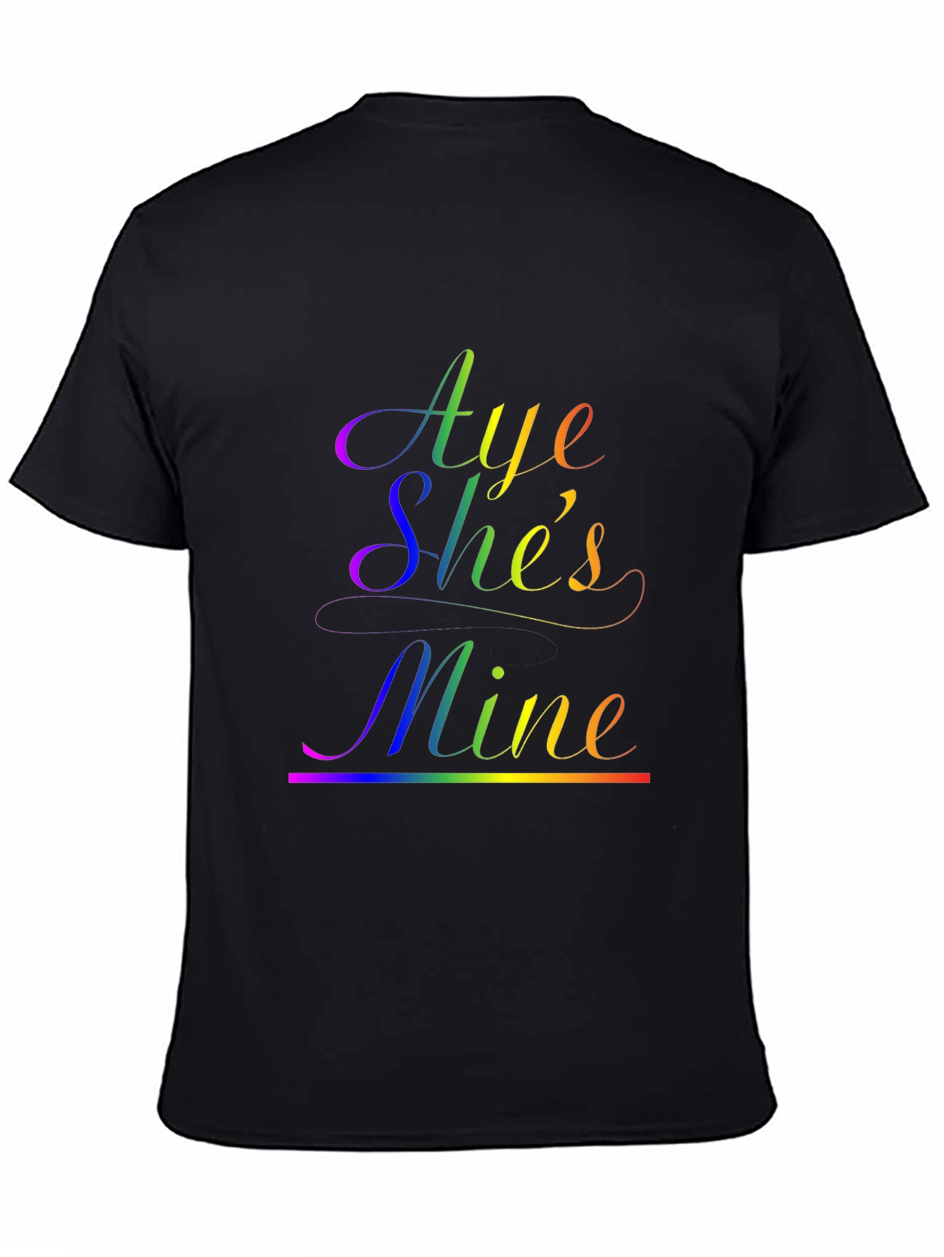 Black Aye She's Mine LGBTQ+ Pride T-Shirt view 4