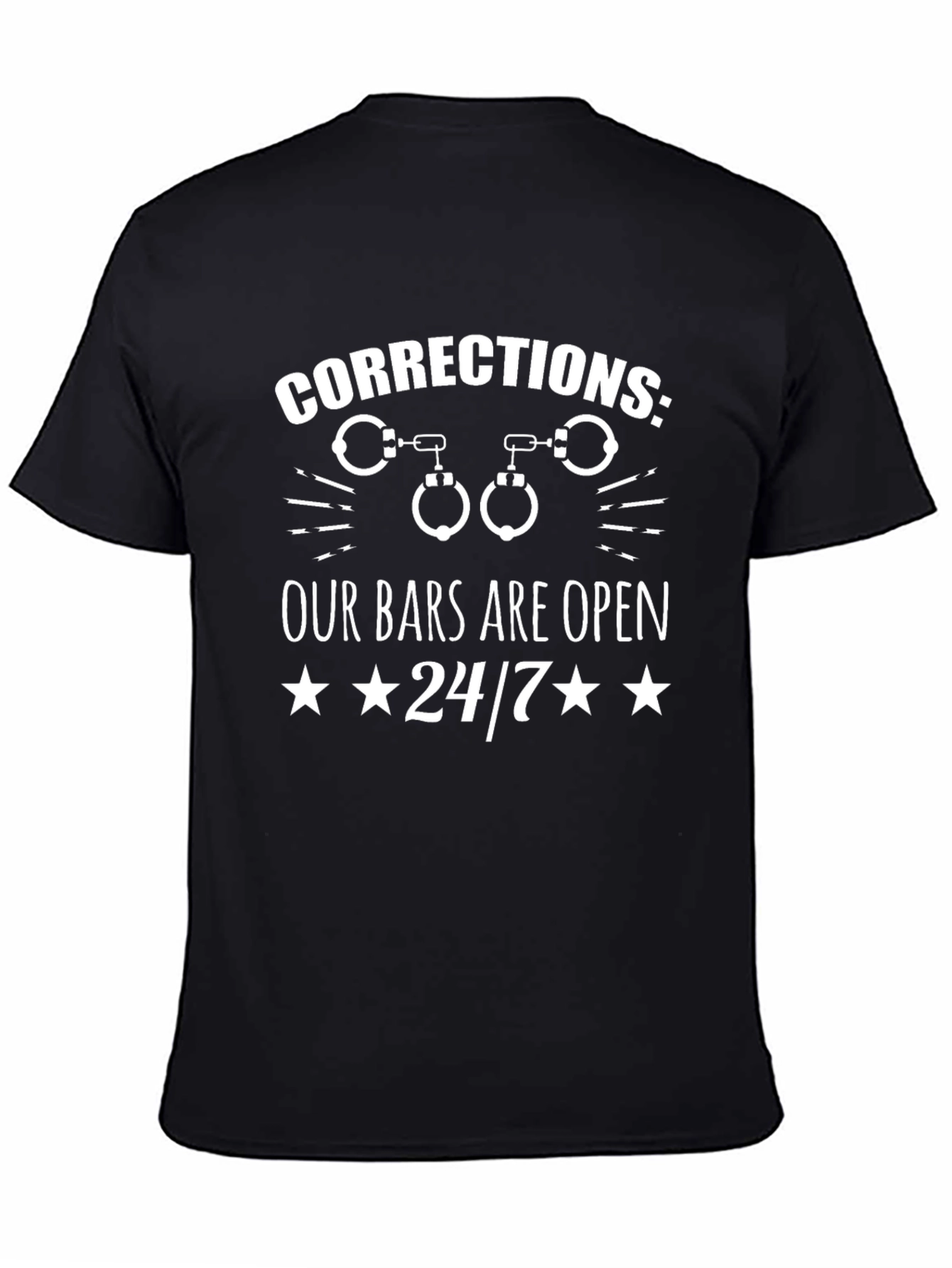 Black Corrections Officer Black Graphic T-Shirt 24/7 view 4