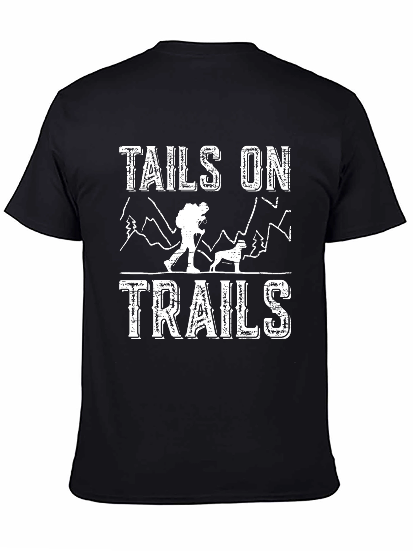 Tails On Trails Graphic T-Shirt - Hiking with Dog - 4