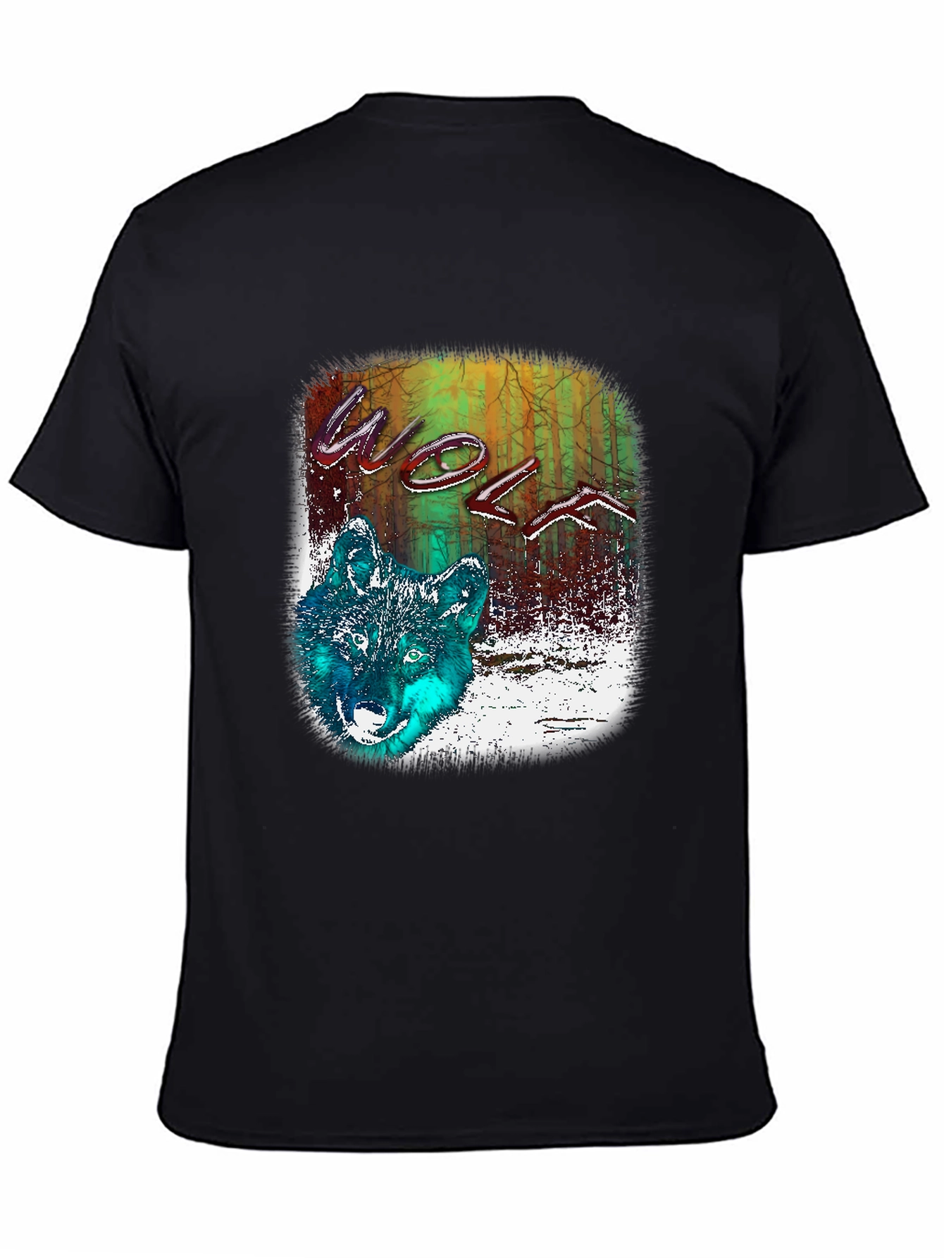 Black Wolf Graphic Tee - Nature Inspired T-Shirt view 4