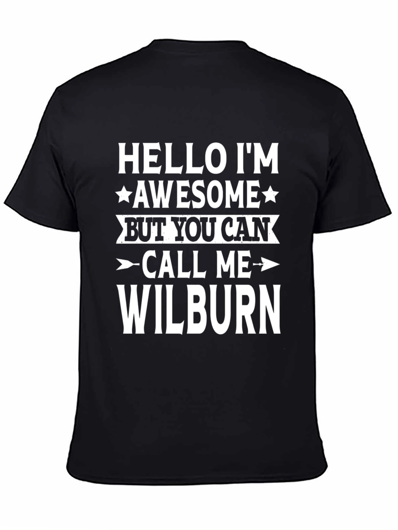 Black Humorous "Call Me Wilburn" Graphic Tee view 4