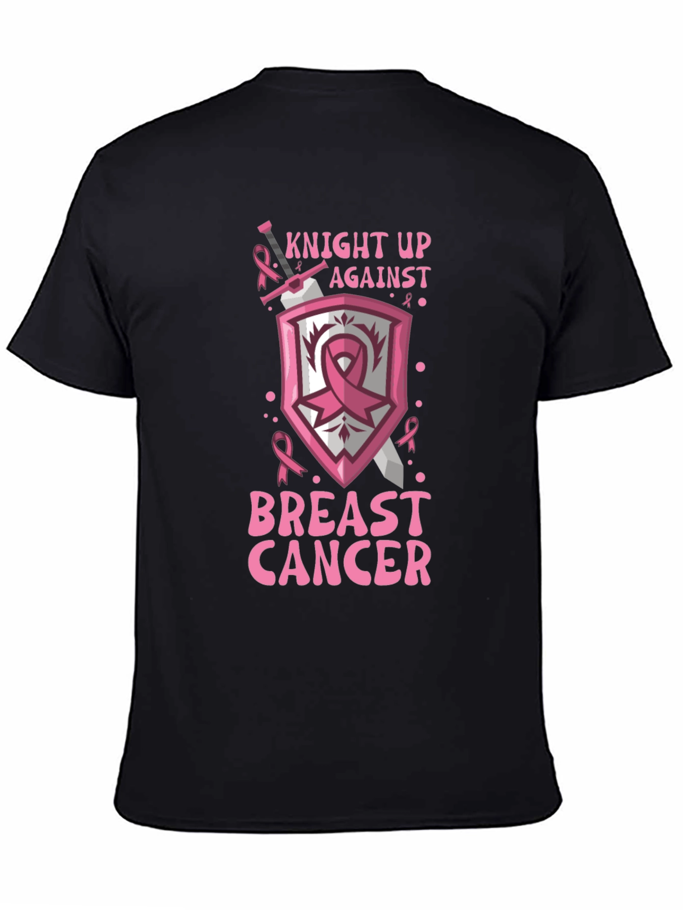 Black Knight Up Against Breast Cancer Awareness T-Shirt view 4