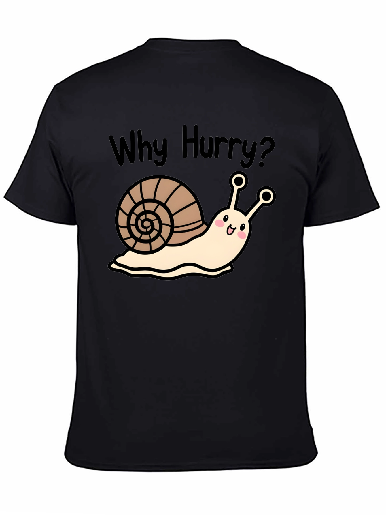 Black Why Hurry? Snail Graphic T-Shirt view 4