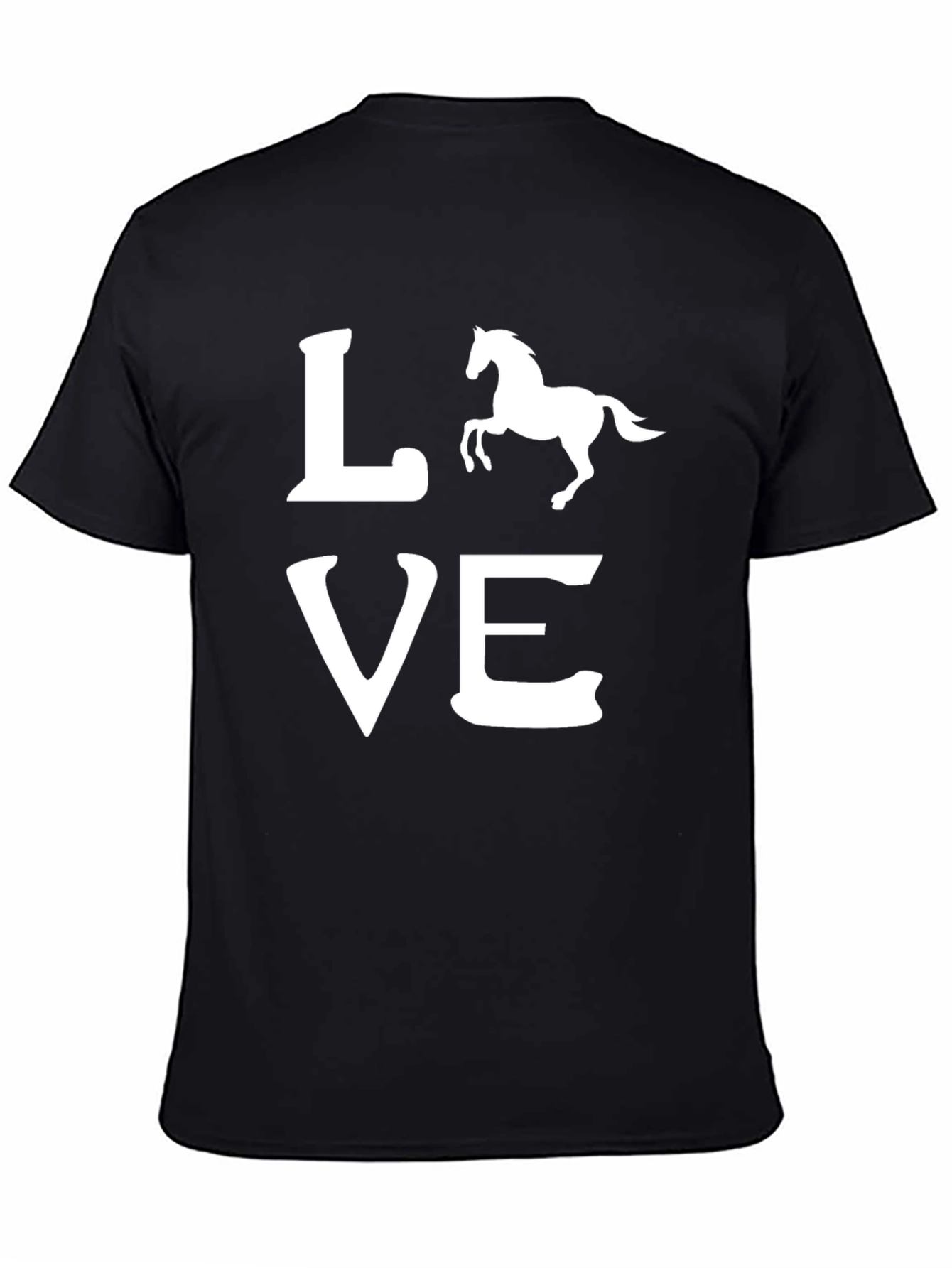 Black Love Horse Tee - Stylish Graphic T-Shirt view 4