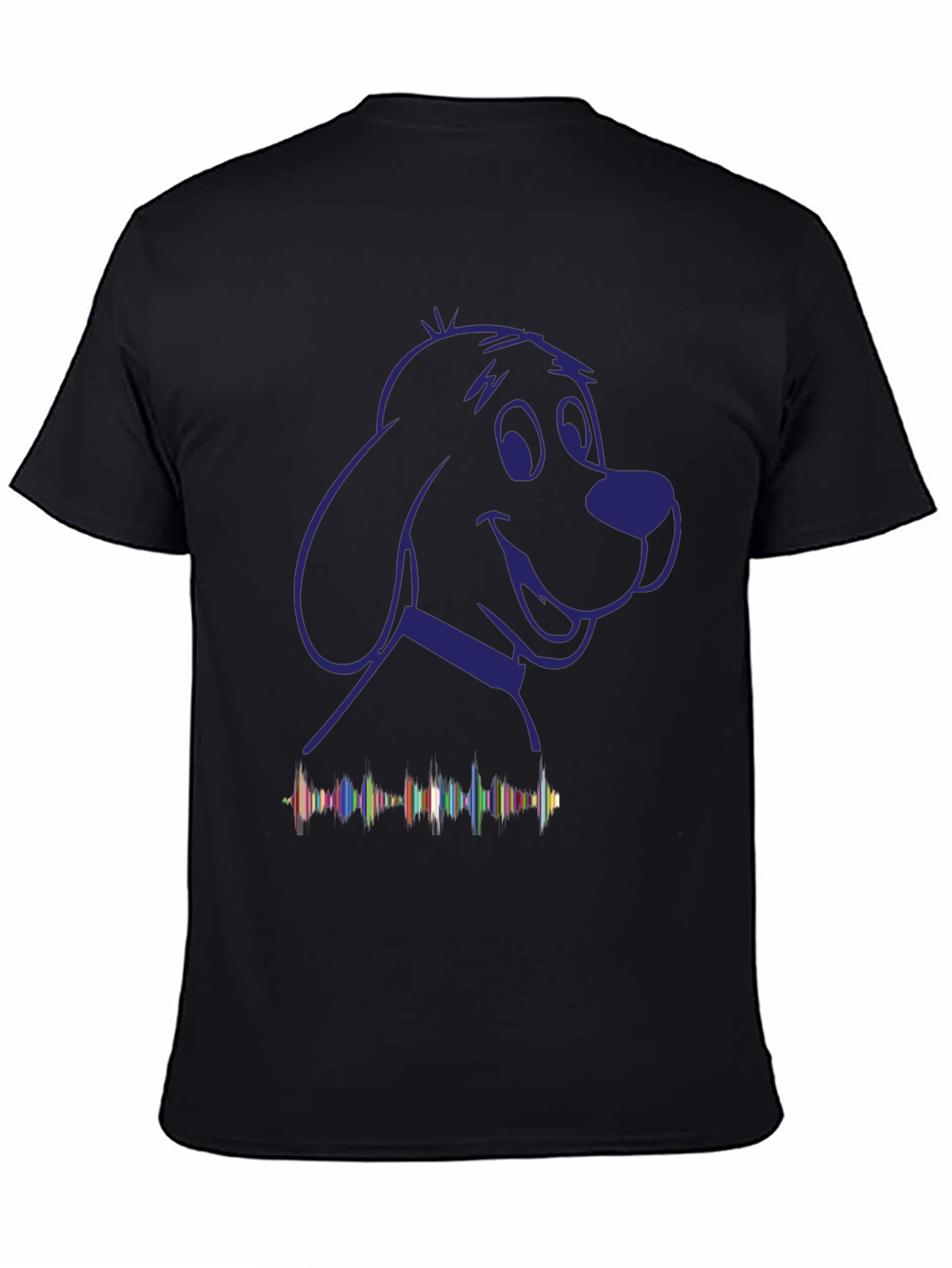 Black Dog Outline T-Shirt with Soundwave Graphic view 4
