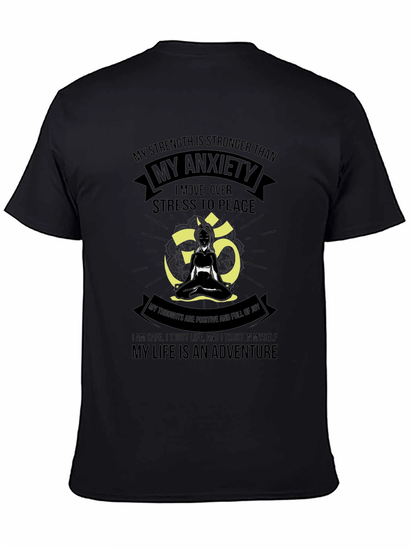 Black My Anxiety Black T-Shirt for Men - Adventure Life Tee view 4