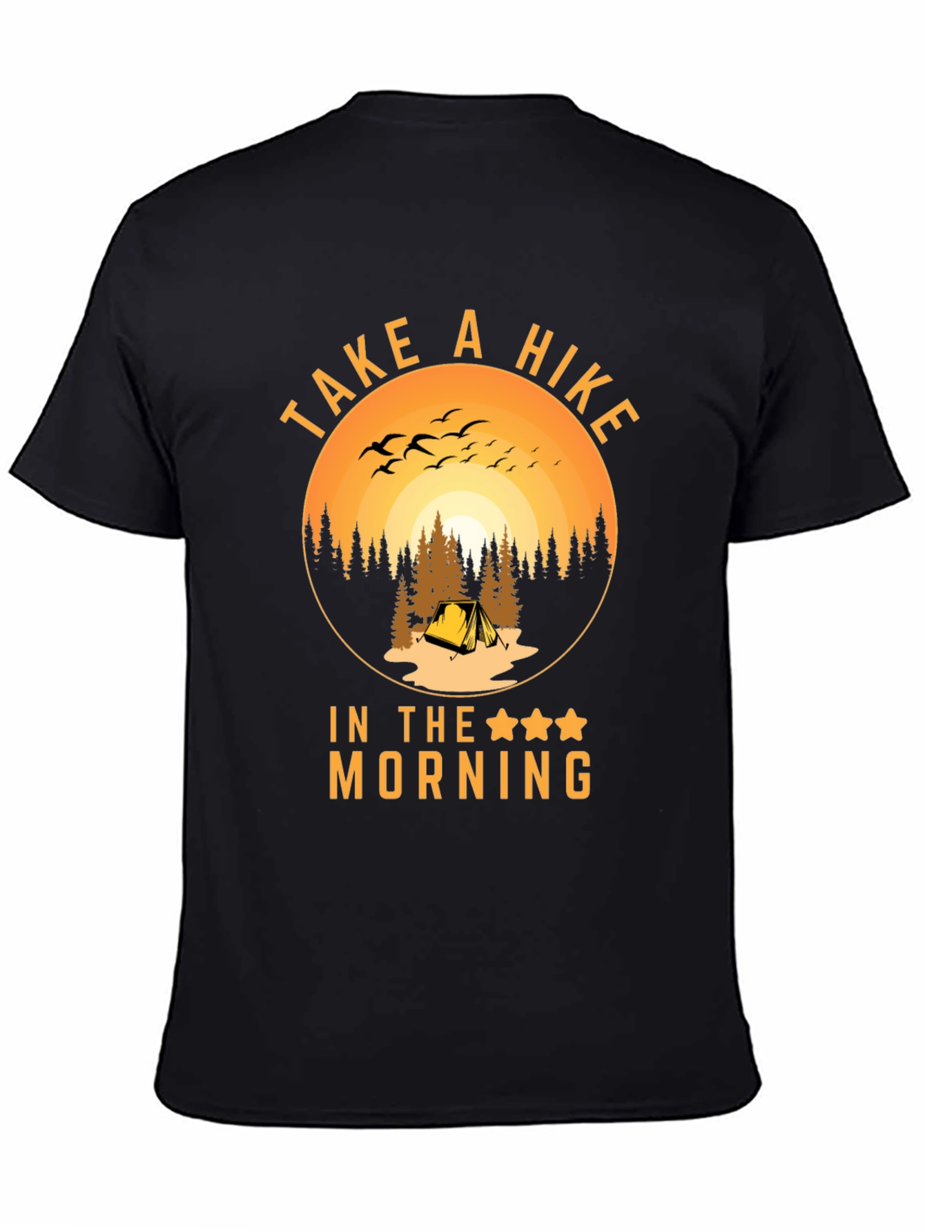 Black Take A Hike In The Morning T-Shirt view 4