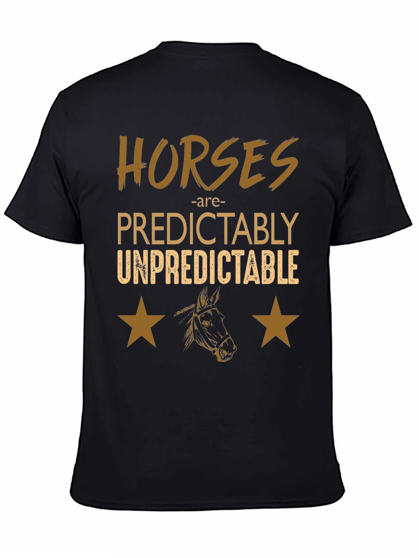 Black Horses Predictably Unpredictable Graphic Tee view 4