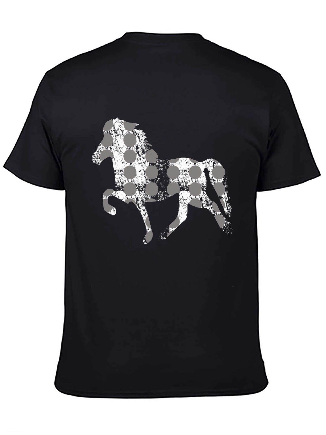 Black Horse Silhouette Men's Black T-Shirt view 4