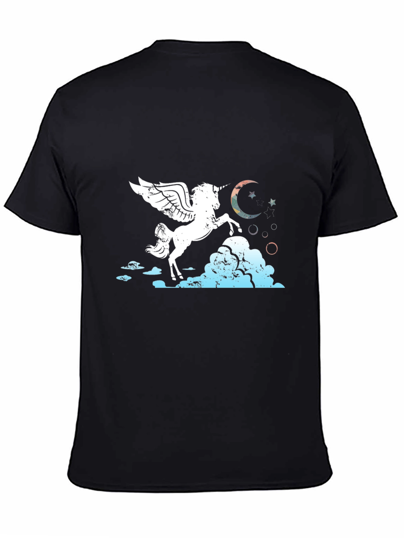 Black Unicorn Pegasus Graphic Tee - Black view 4