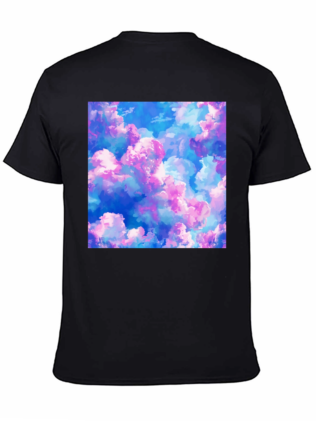 Black Dreamy Cloudscape Graphic Tee - Soft Black Cotton view 4