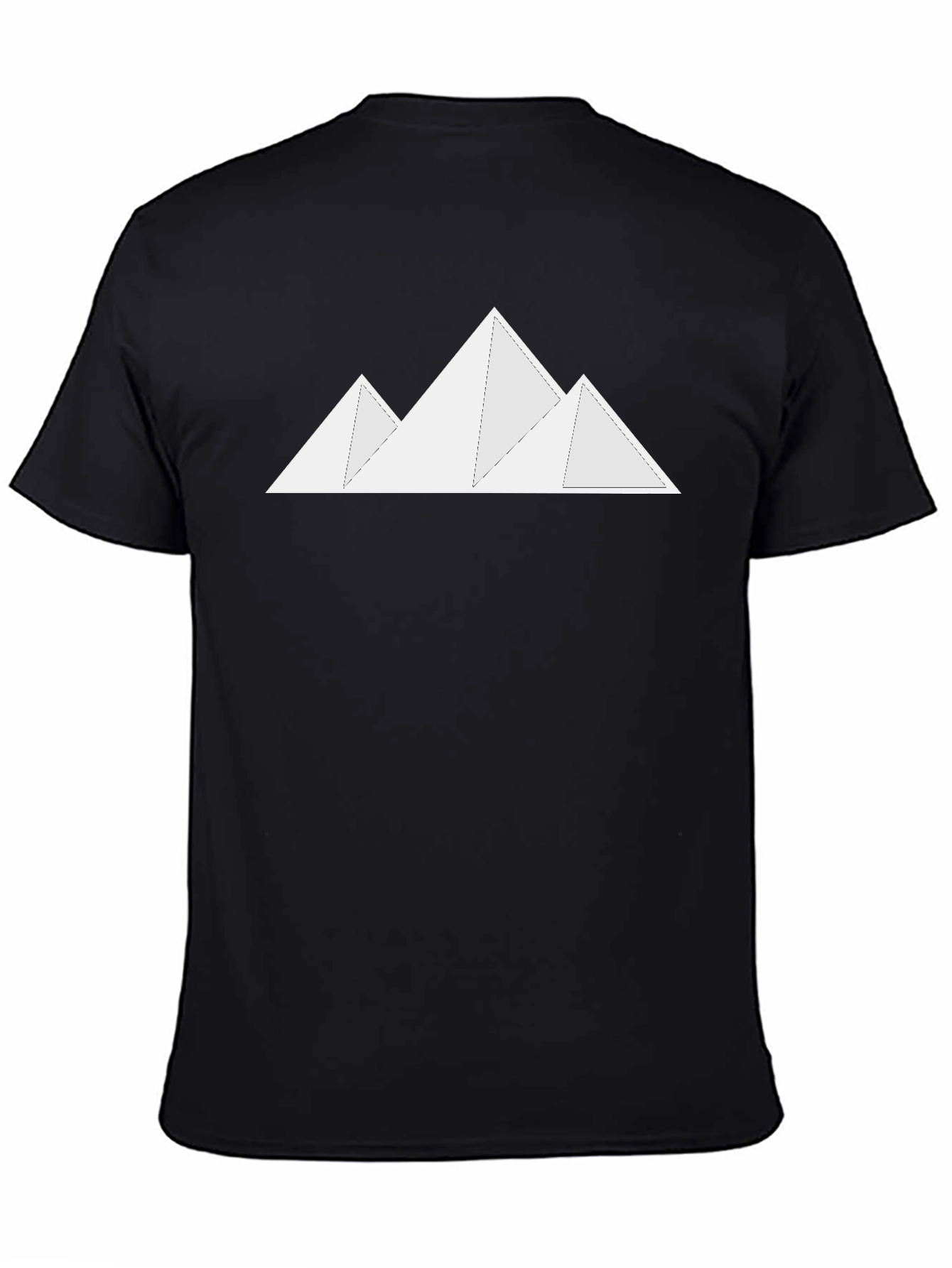 Black Minimalist Mountain Graphic Black T-Shirt view 4