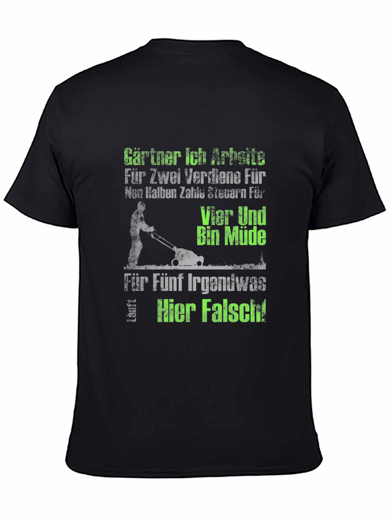 Black Gardener Humor T-Shirt - "I work for two..." view 4