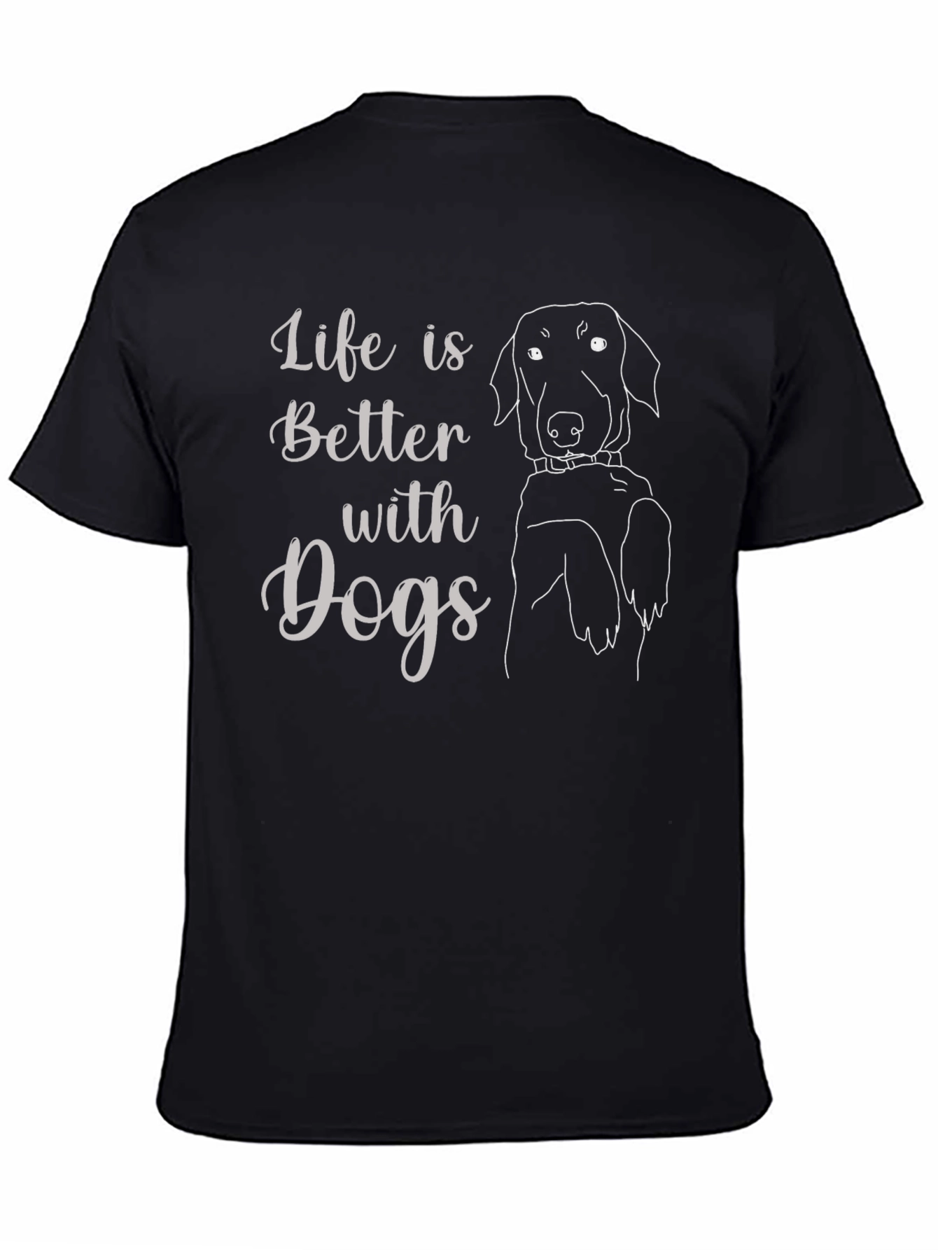 Black Life is Better with Dogs Black T-Shirt view 4
