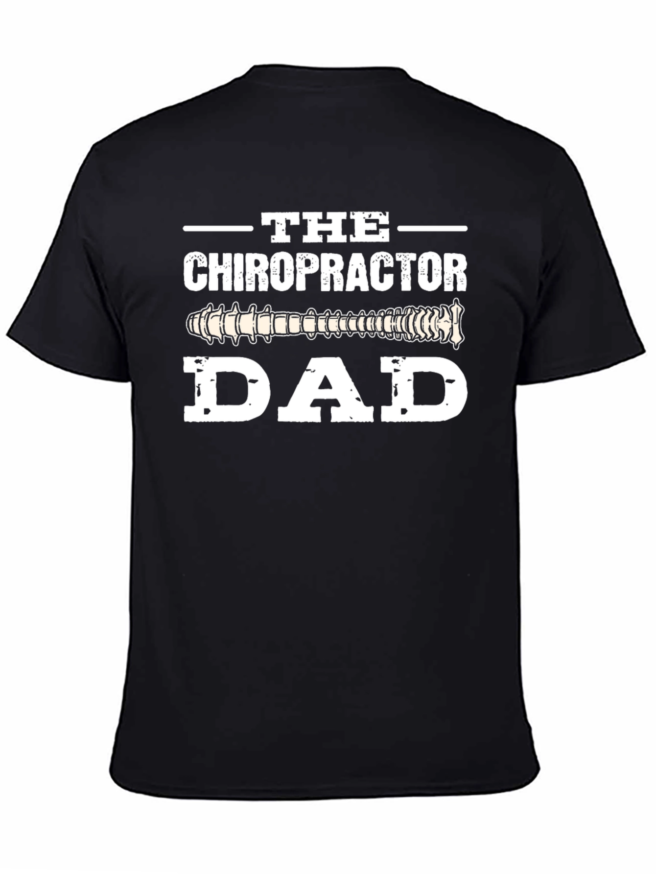 Black Chiropractor Dad T-Shirt - Gift for Chiropractic Fathers view 4
