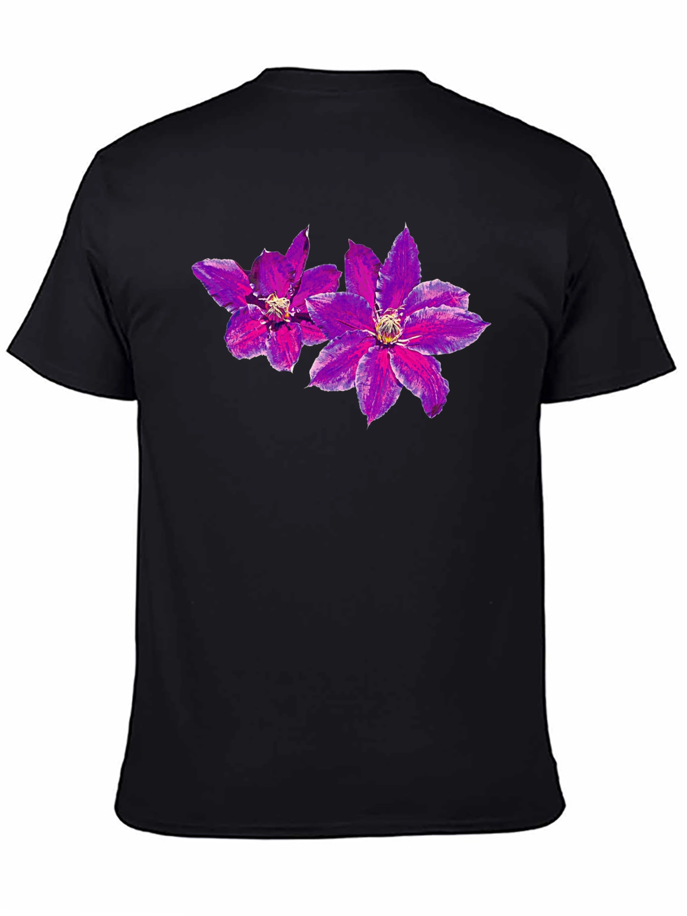 Black Floral Print Black T-Shirt view 4