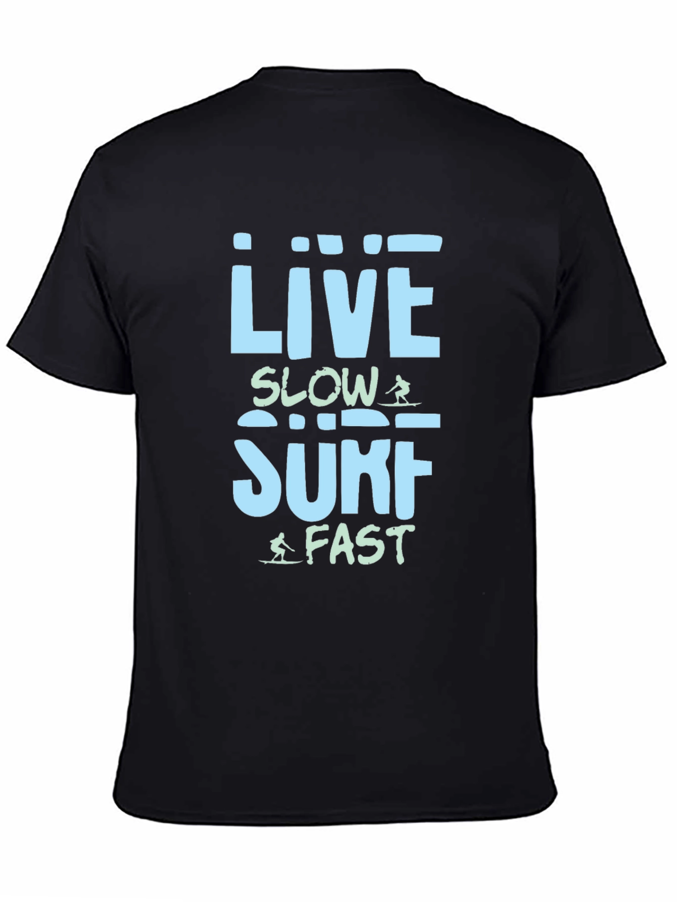 Live Slow Surf Fast T-Shirt - Black Cotton Tee - 4