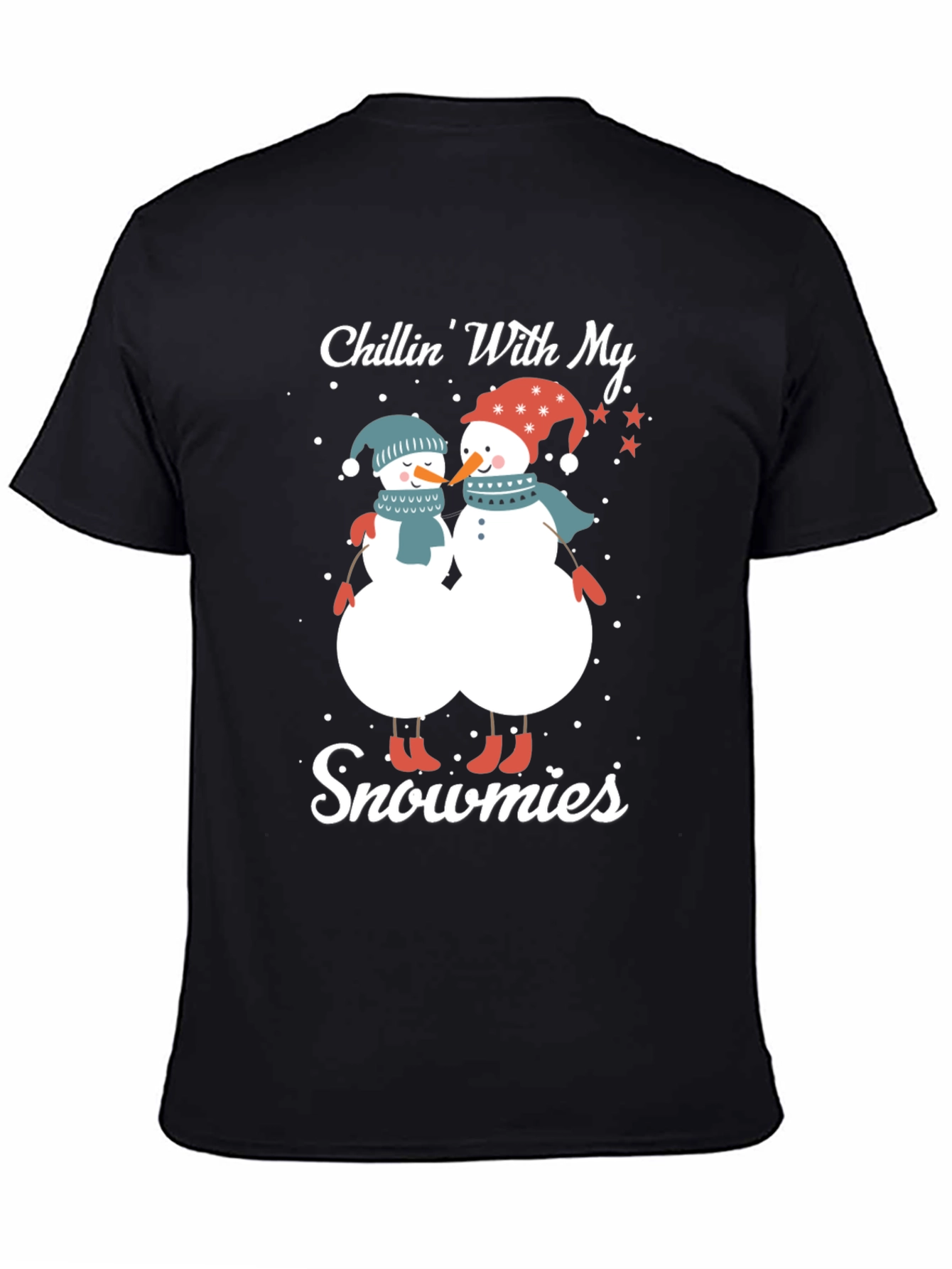 Black Chillin' With My Snowmies T-Shirt view 4