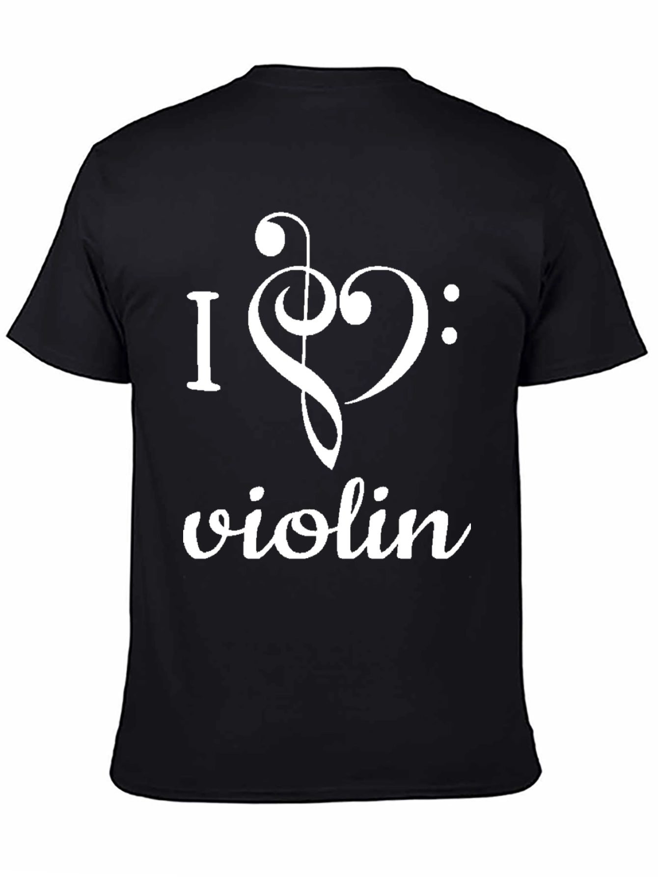 Black I Heart Violin Black Graphic Tee view 4