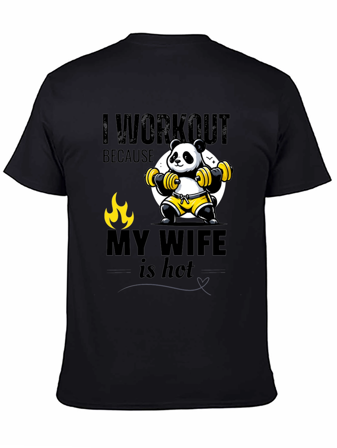 Funny Panda Workout T-Shirt - My Wife is Hot - 4