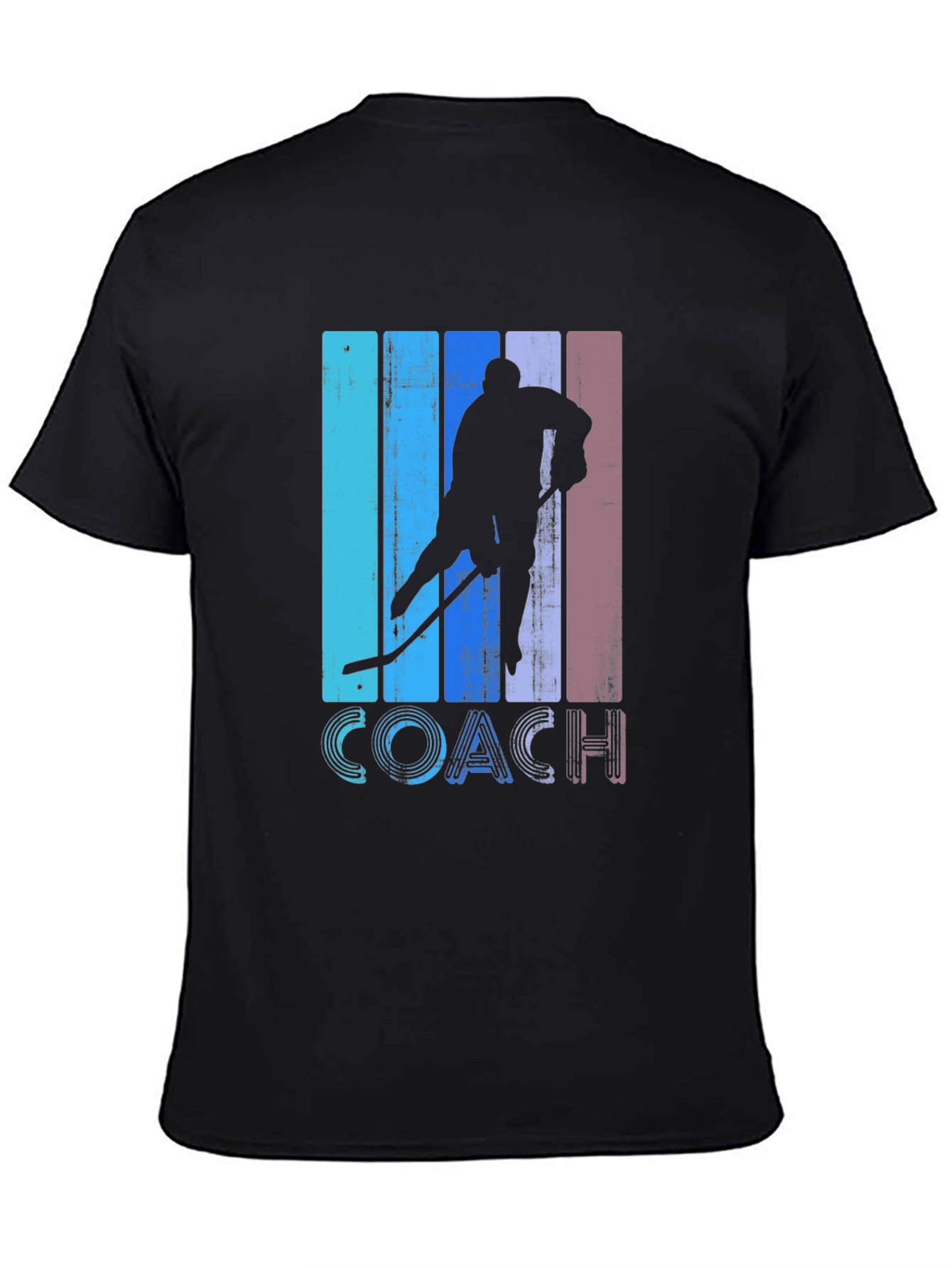 Black Hockey Coach Retro T-Shirt view 4