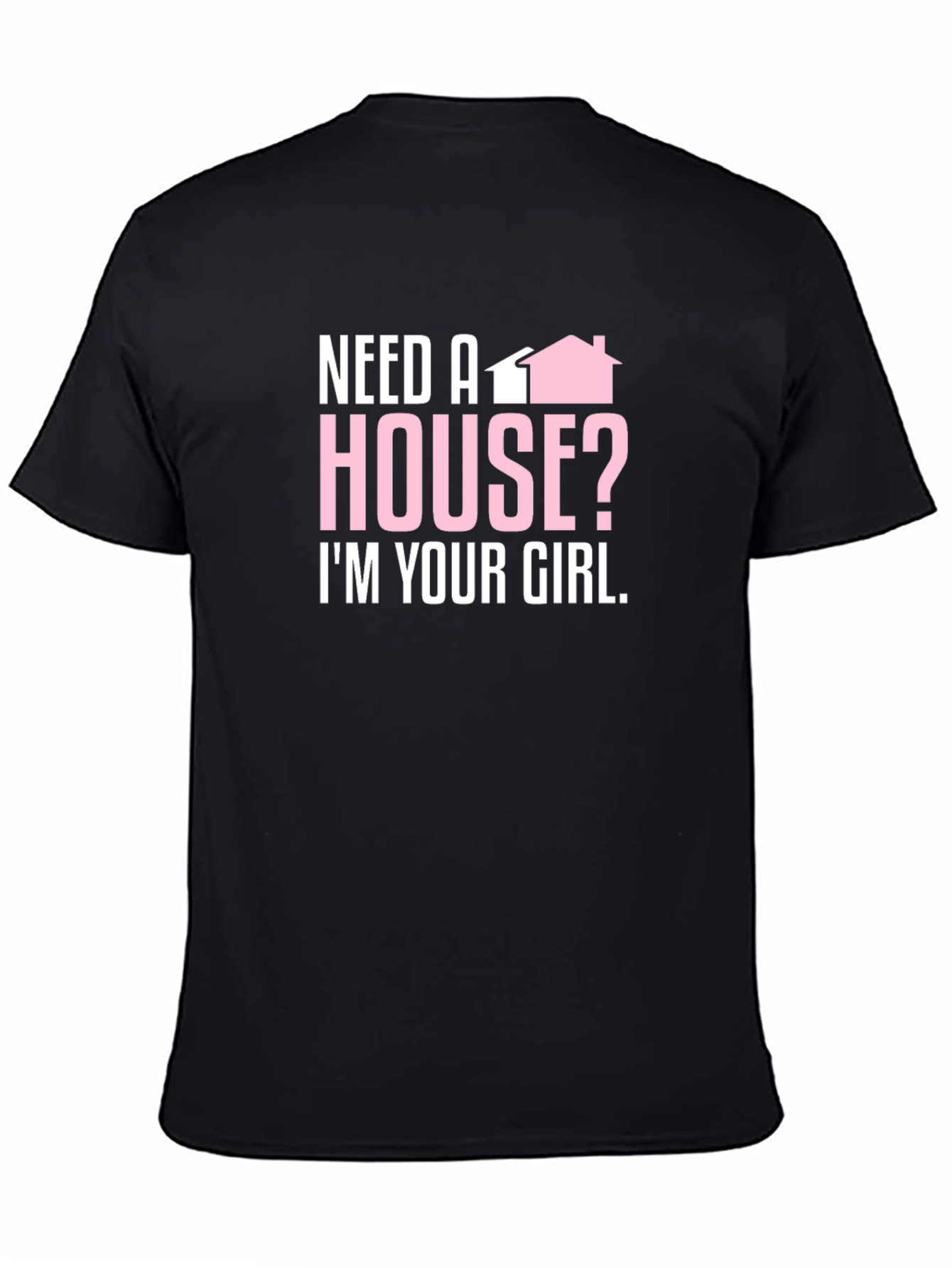 Black Need a House? Black Graphic Tee view 4