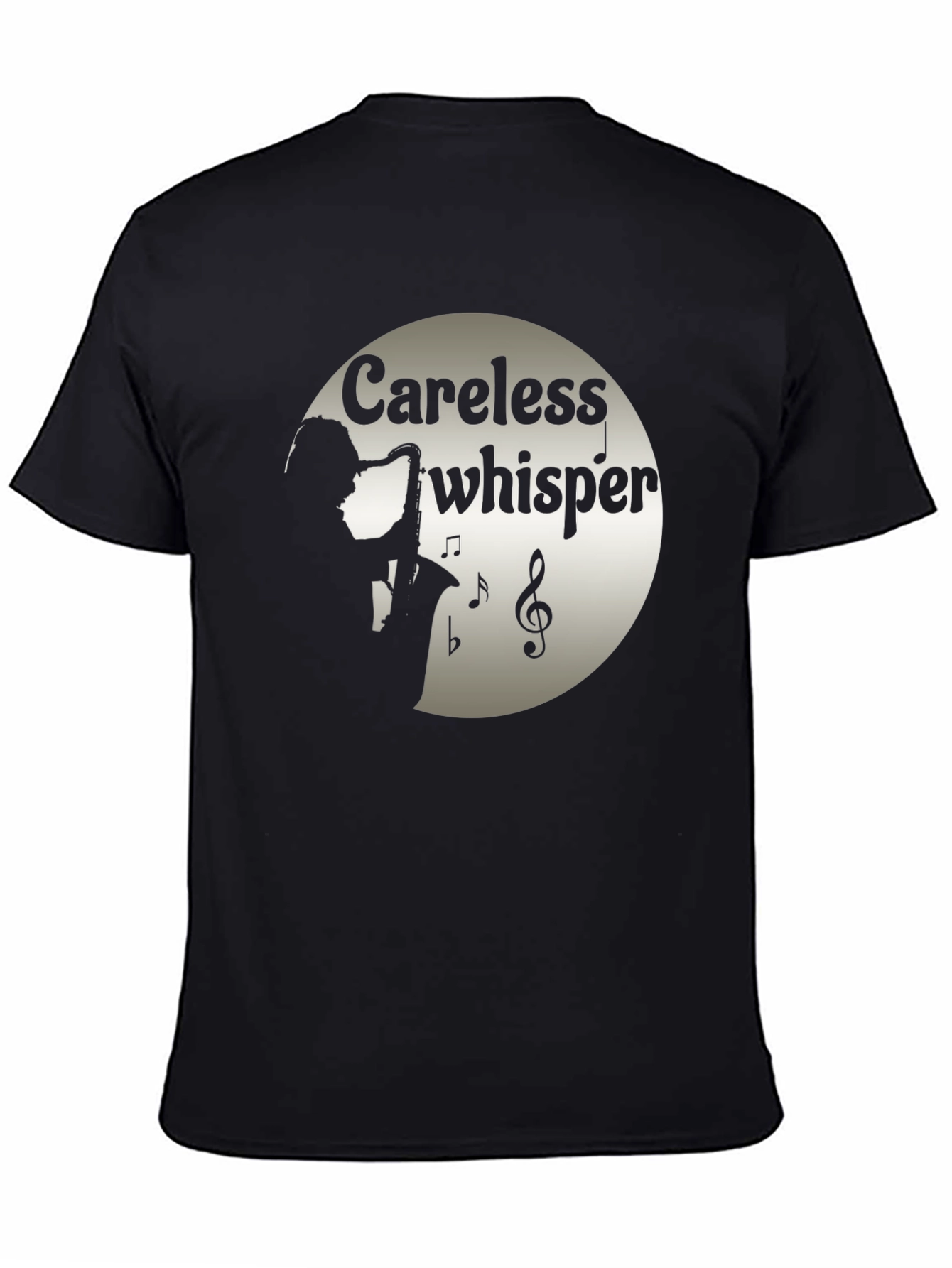 Black Careless Whisper Saxophone T-Shirt view 4