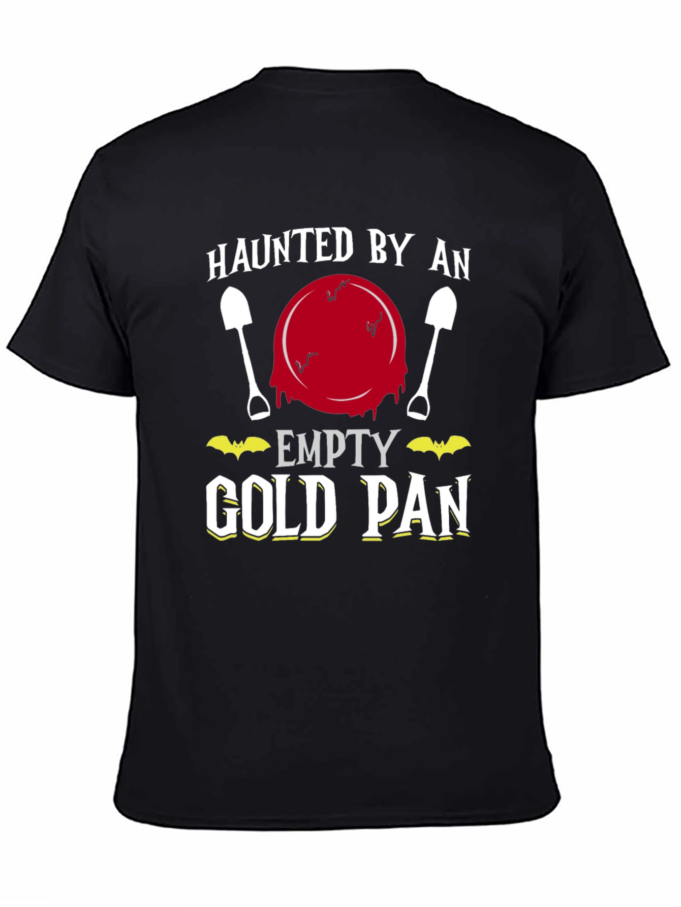 Black Haunted Empty Gold Pan Funny T-Shirt view 4