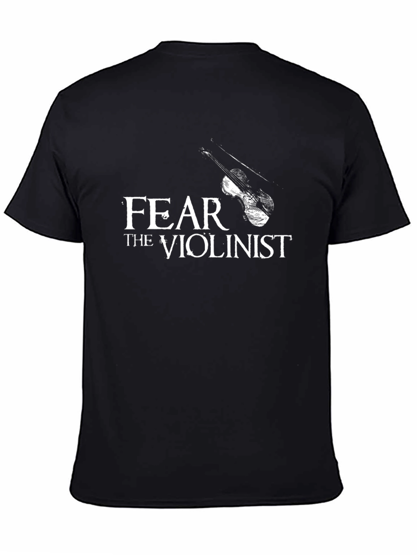 Black Fear the Violinist Black Graphic T-Shirt view 4