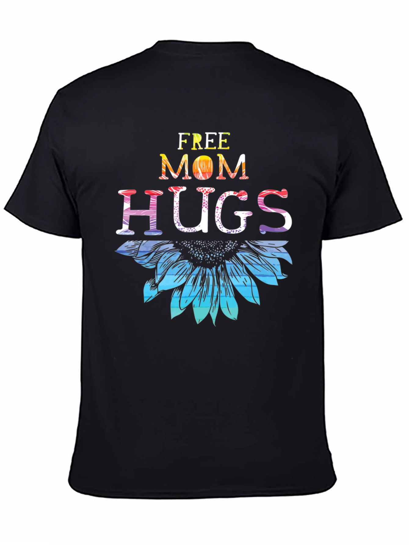 Black Free Mom Hugs Sunflower T-Shirt view 4