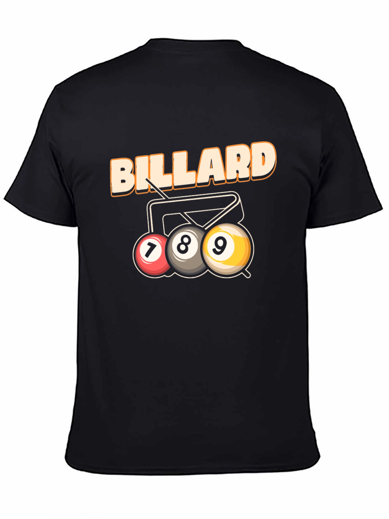 Black Billiard T-Shirt - 7, 8, 9 Ball Design view 4