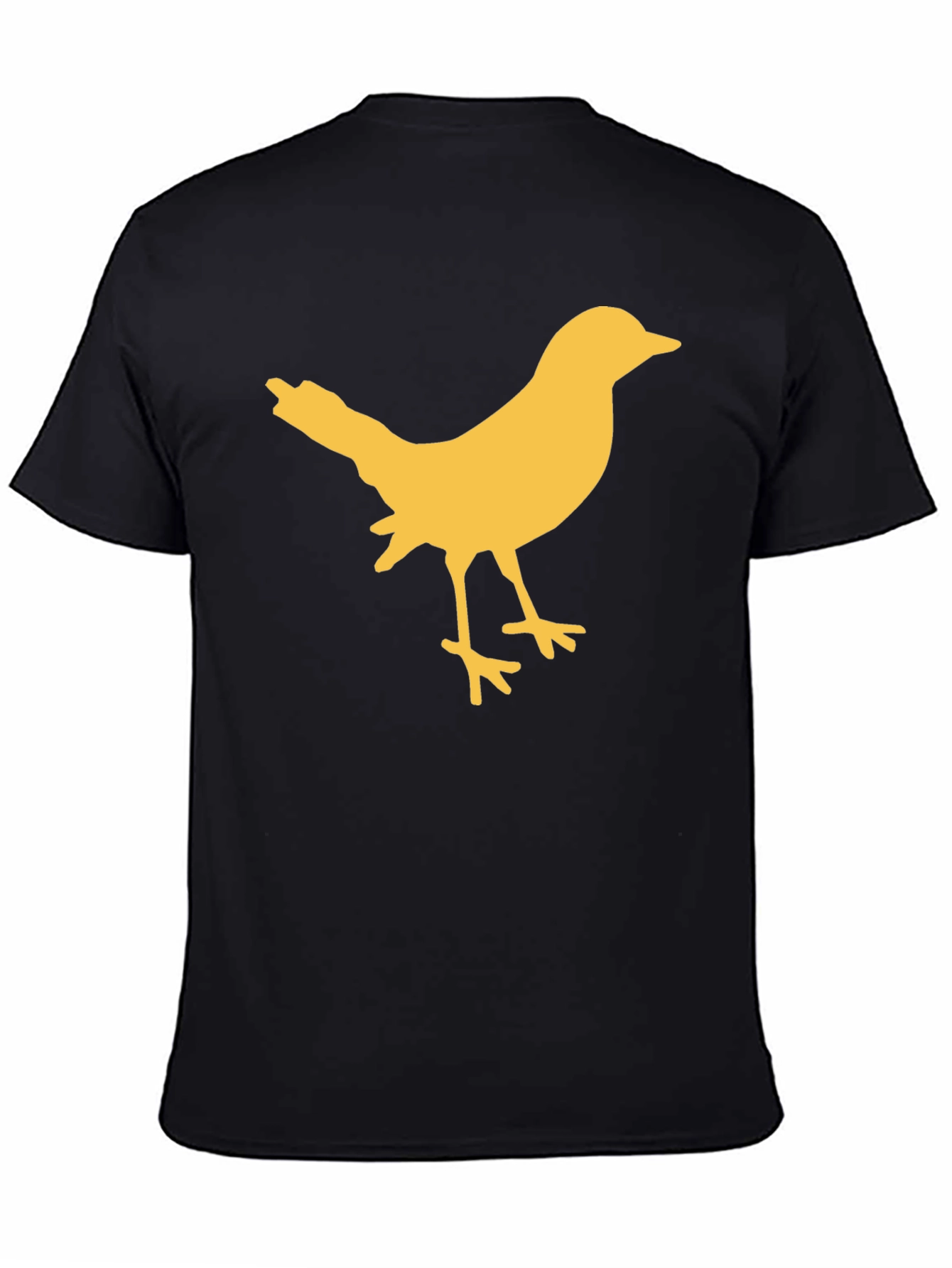 Black Bird Silhouette Graphic Tee - Casual Black T-Shirt view 4