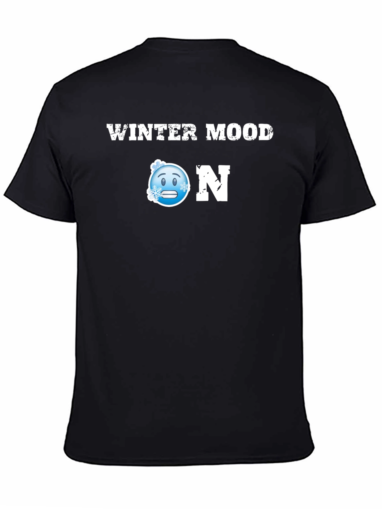 Black Winter Mood ON Black T-Shirt view 4