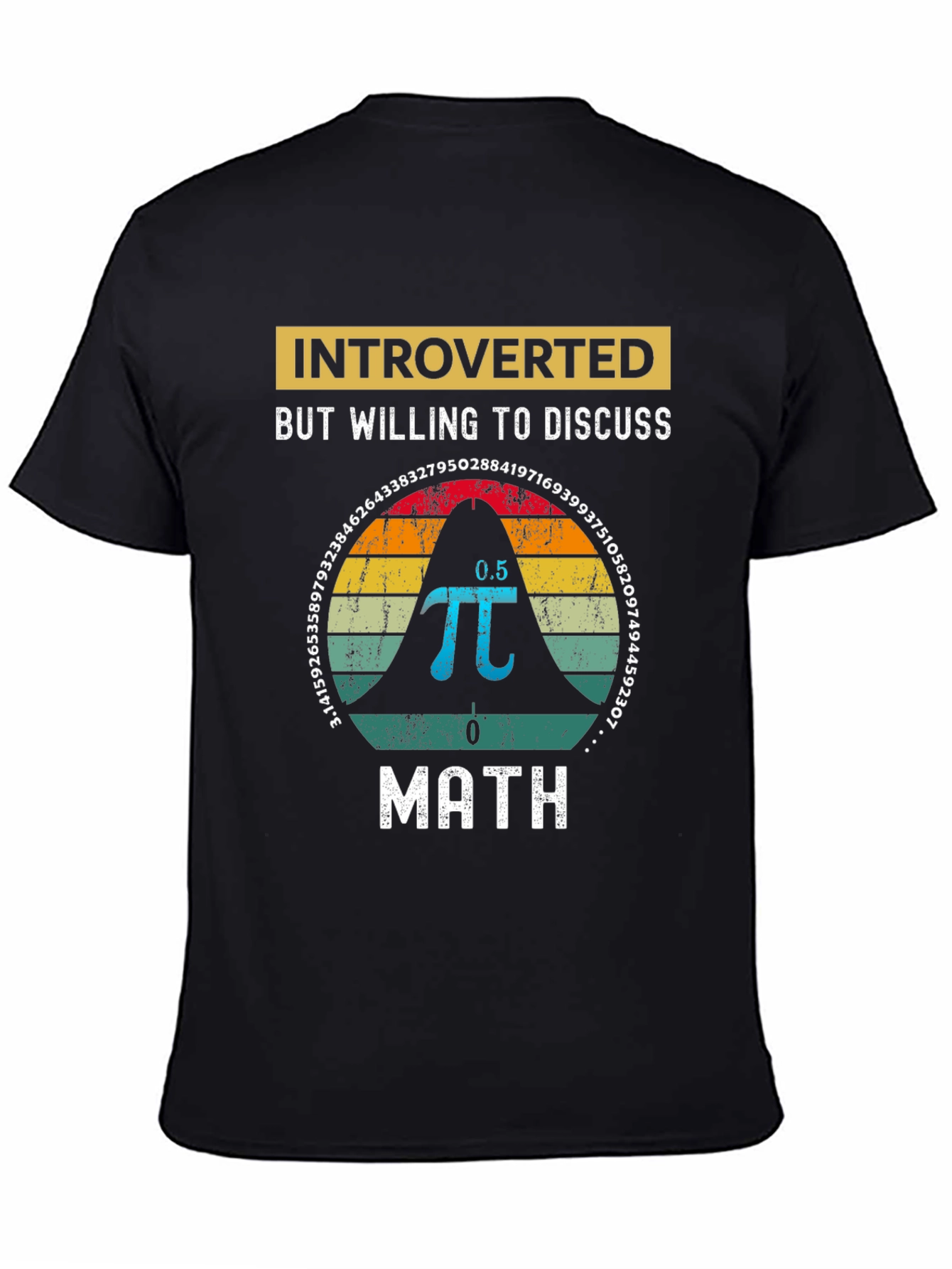 Black Introverted Math T-Shirt view 4