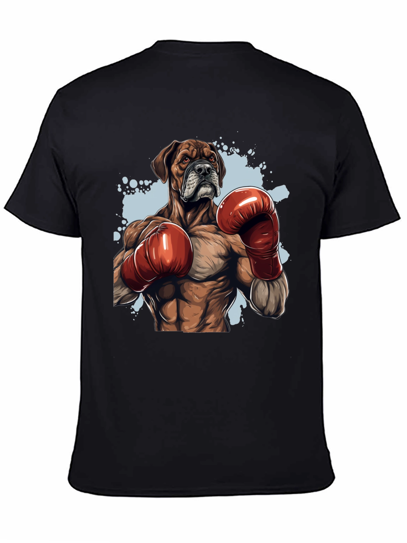 Black Boxer Dog Boxing T-Shirt - Unique Graphic Tee view 4