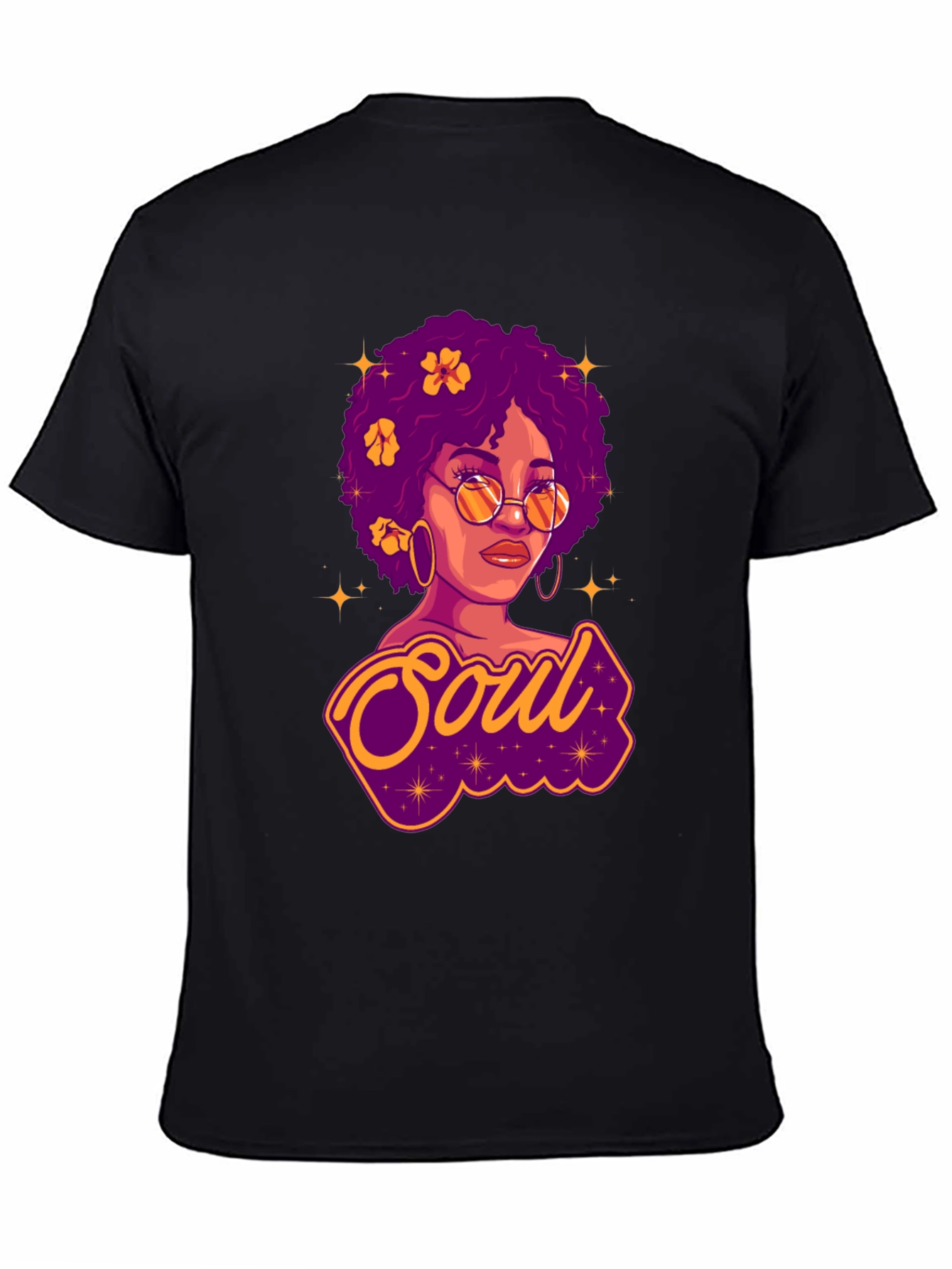 Black Soul Woman Graphic Print T-Shirt view 4