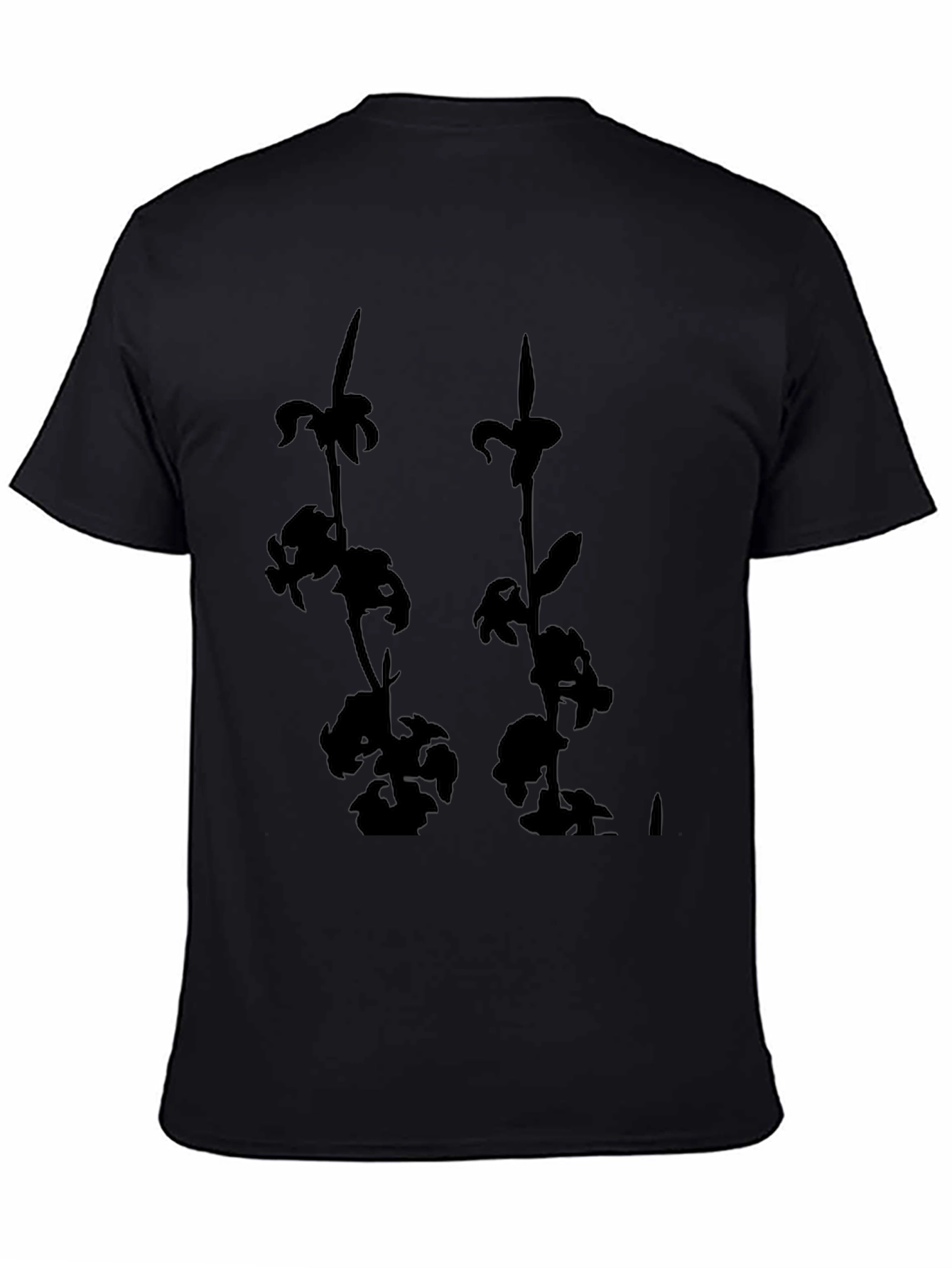 Black Black Floral Silhouette Graphic Tee view 4