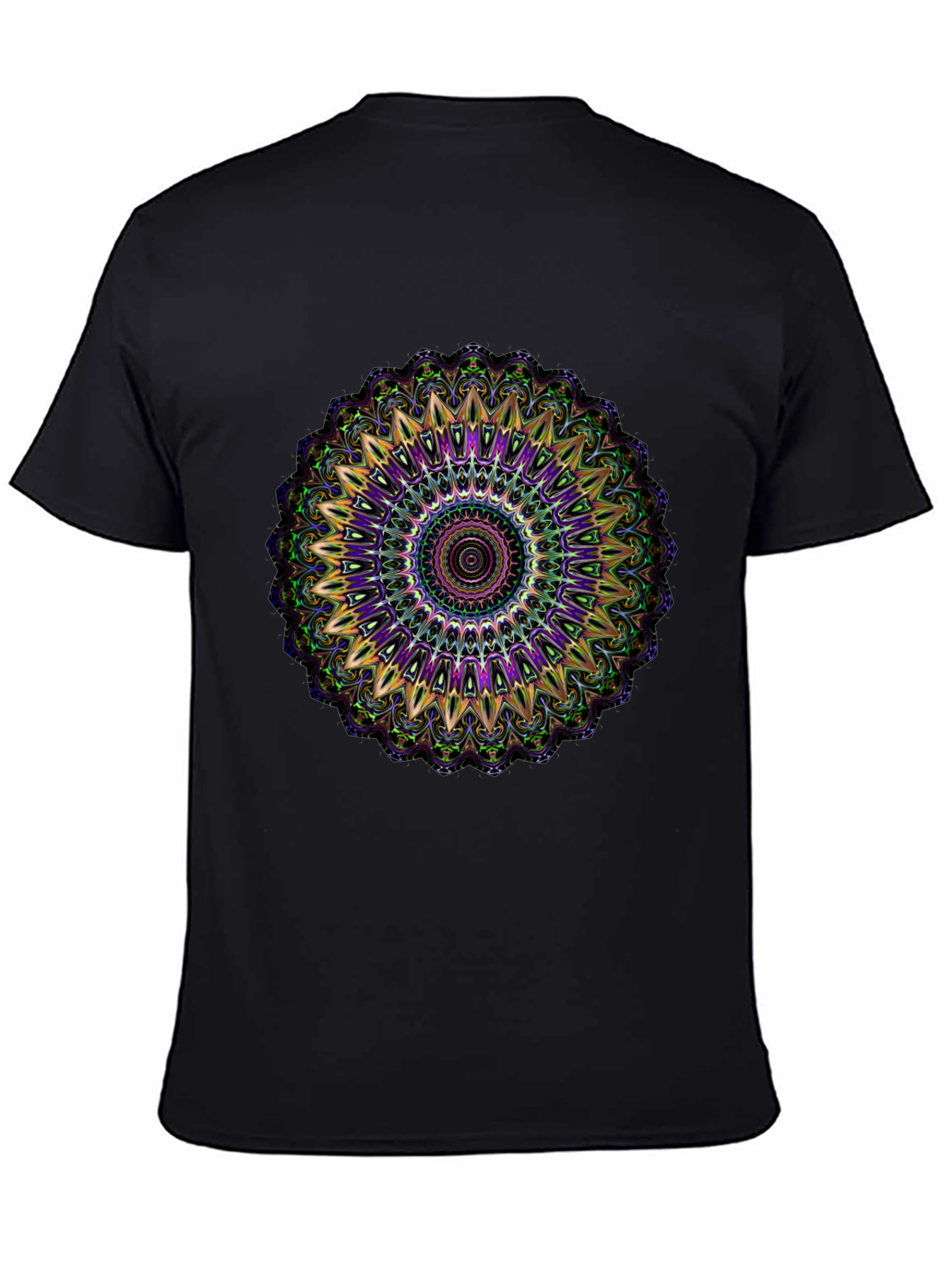 Black Mandala Graphic Tee - Black Cotton Blend view 4