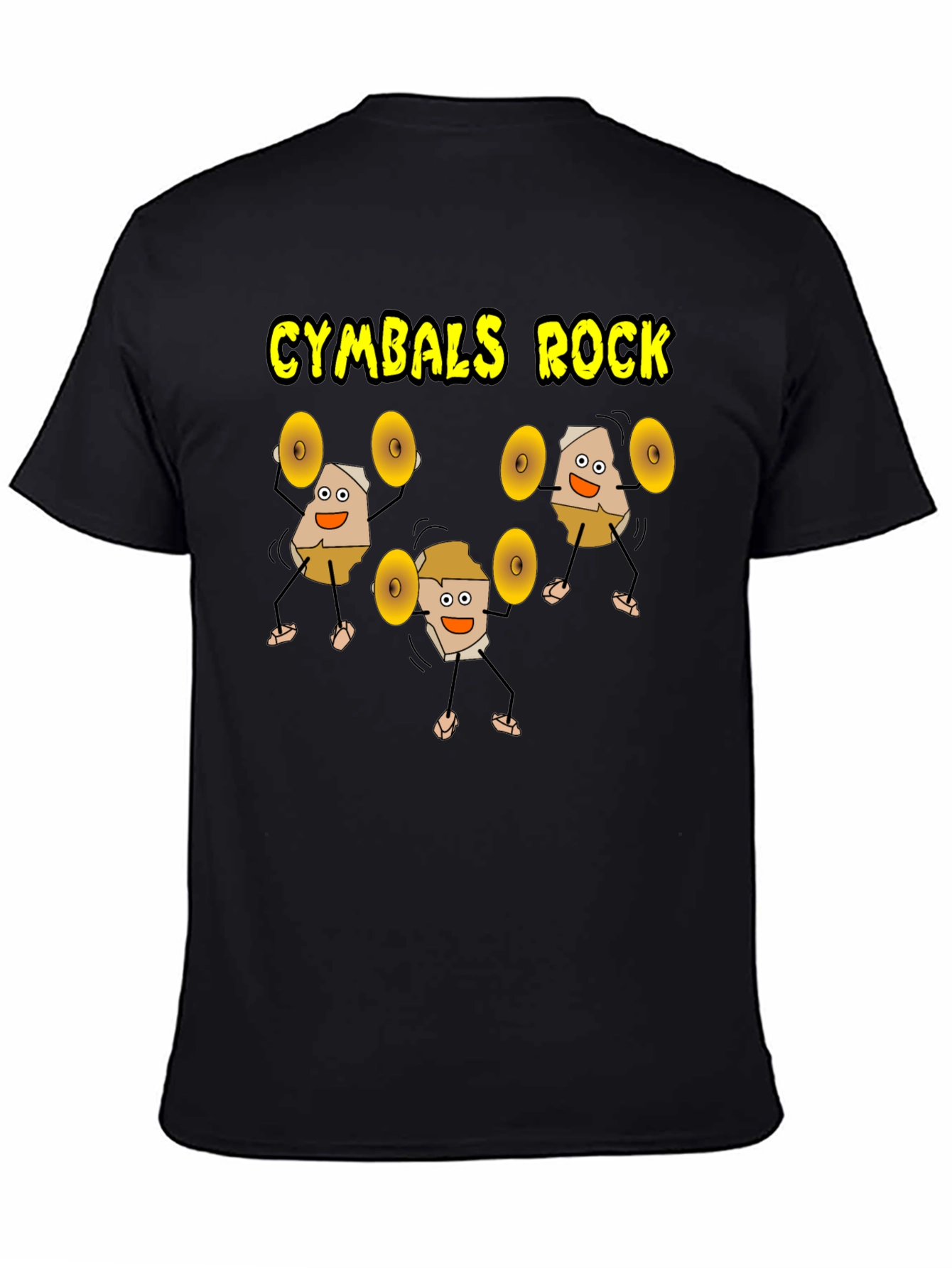 Black Cymbals Rock T-Shirt, Funny Drummer Tee view 4