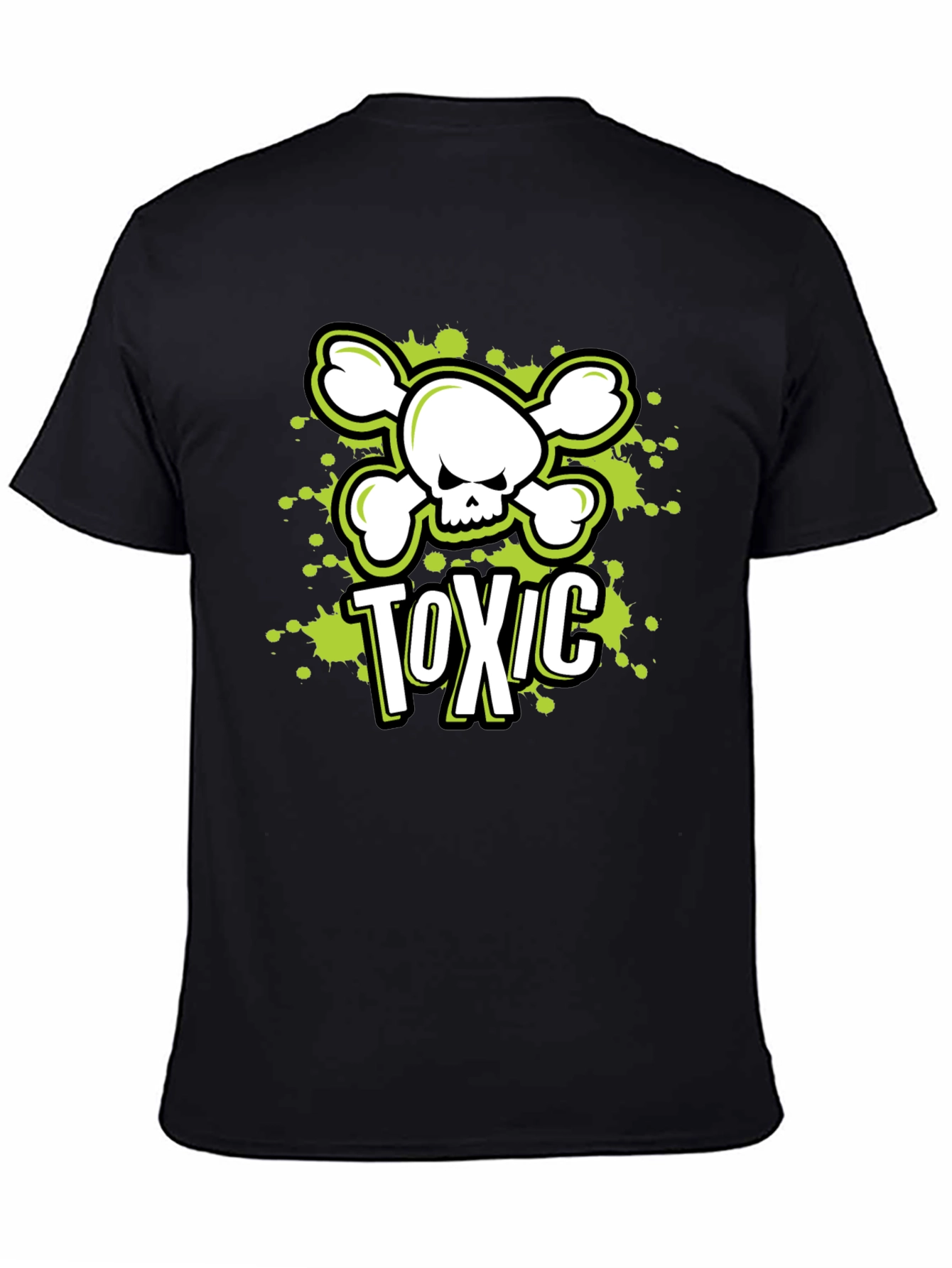 Black Toxic Skull Graphic Tee - Men's Black T-Shirt view 4