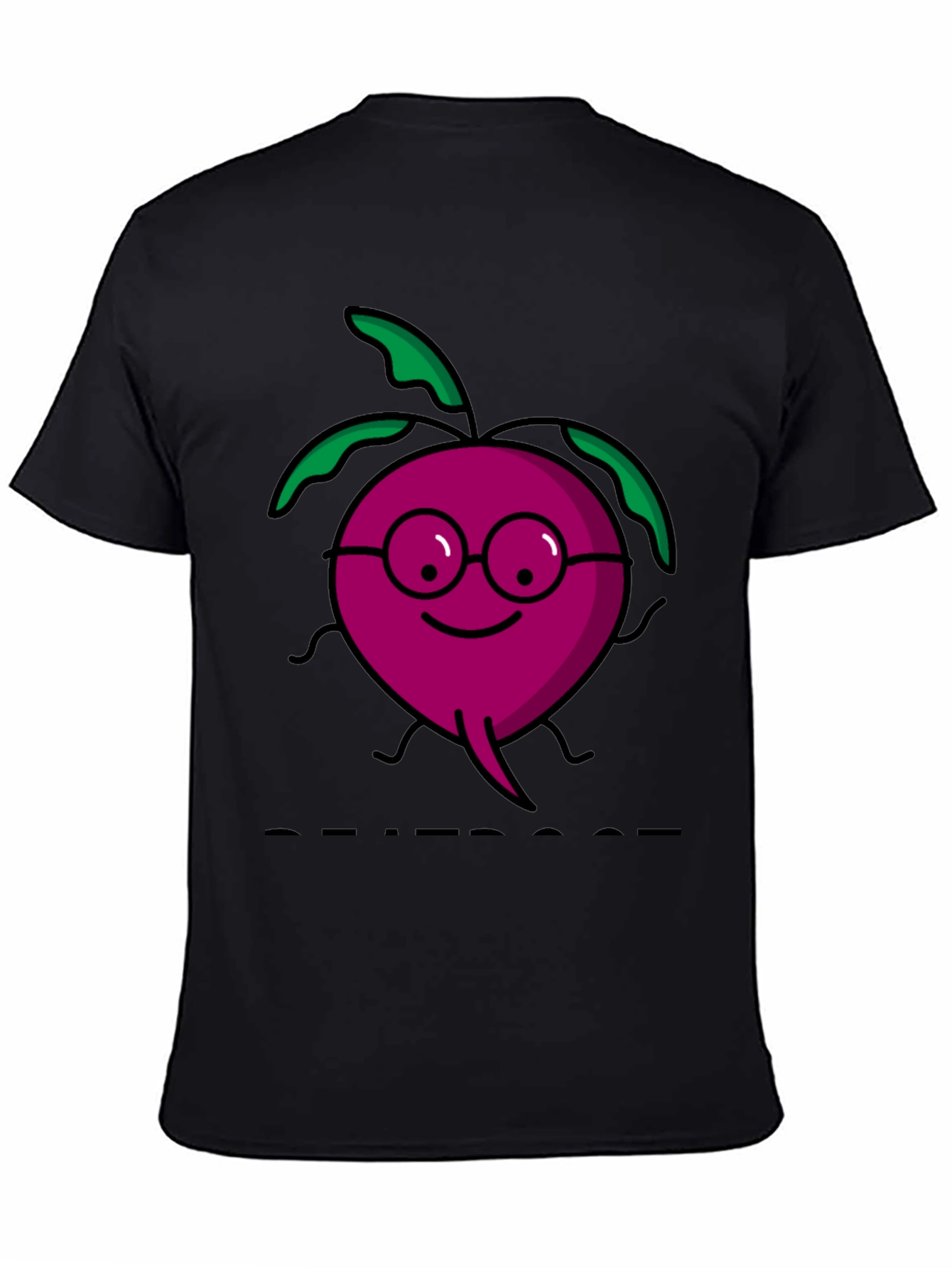 Black Beetroot Cartoon T-Shirt view 4