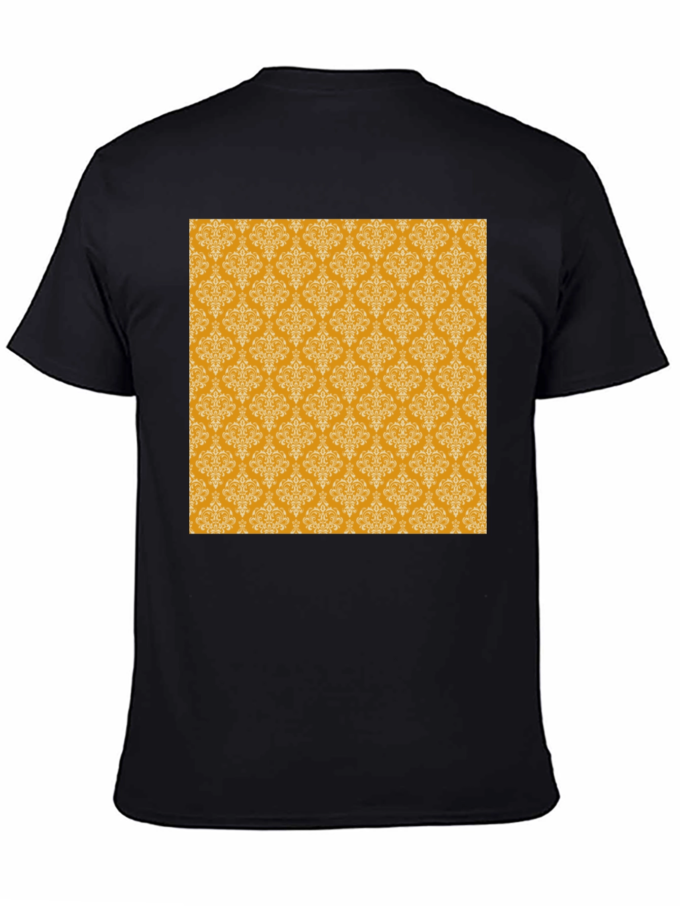 Black Stylish Black Tee with Gold Pattern view 4