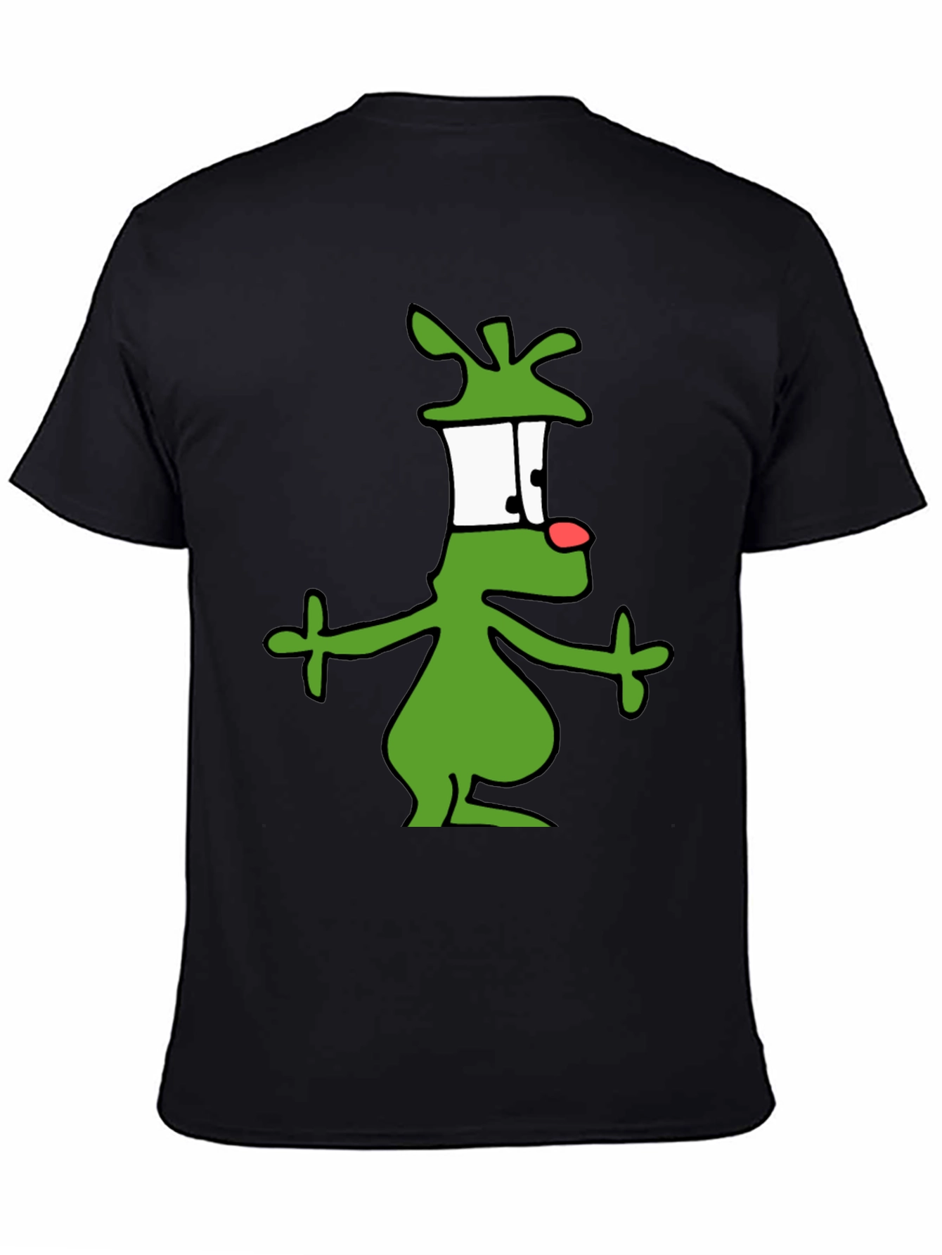 Black Cartoon Alien Graphic Black T-Shirt view 4