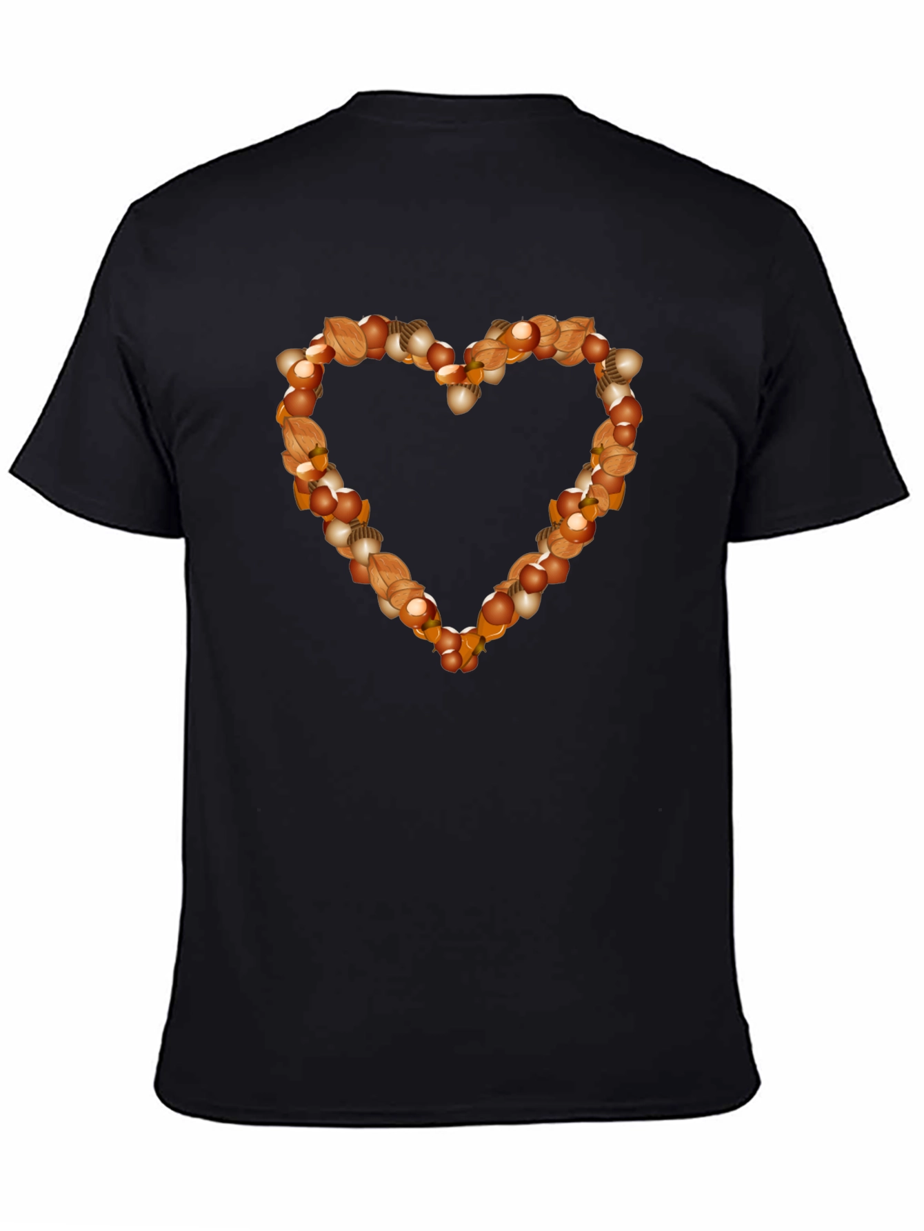 Black Nutty Heart Graphic Tee - Black Cotton Casual Shirt view 4