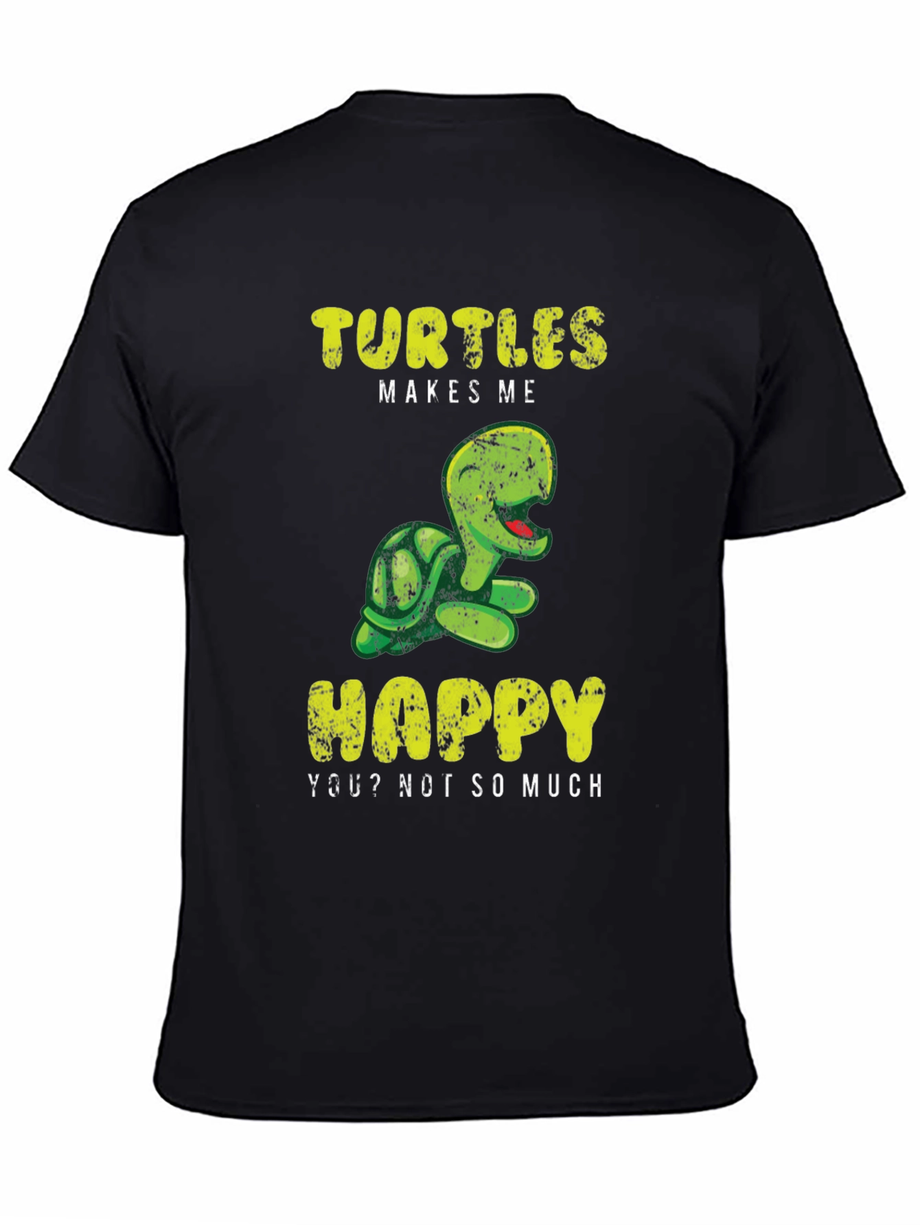 Black Turtles Make Me Happy T-Shirt view 4