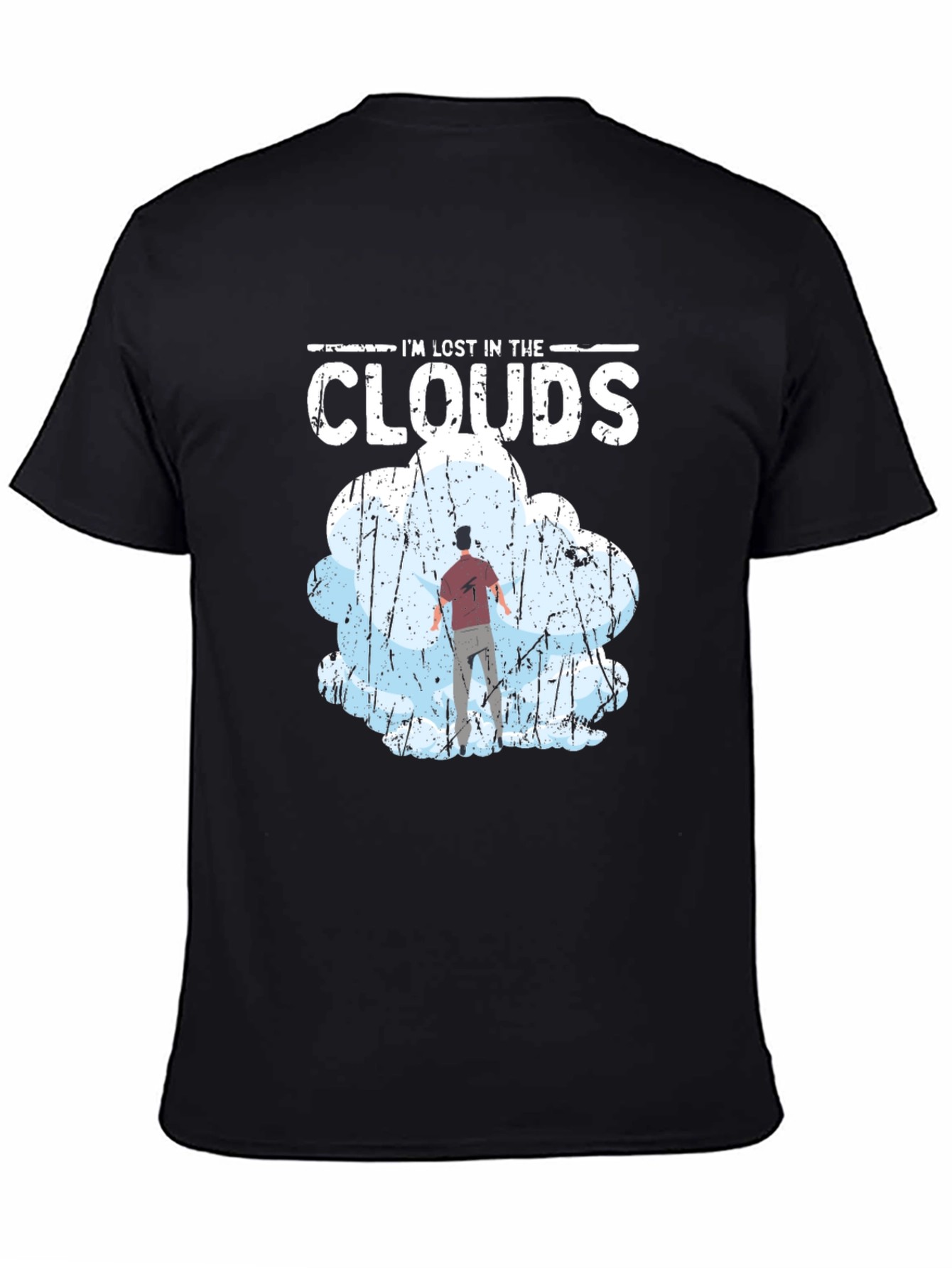 Black Lost in the Clouds Graphic T-Shirt - Unique Design view 4