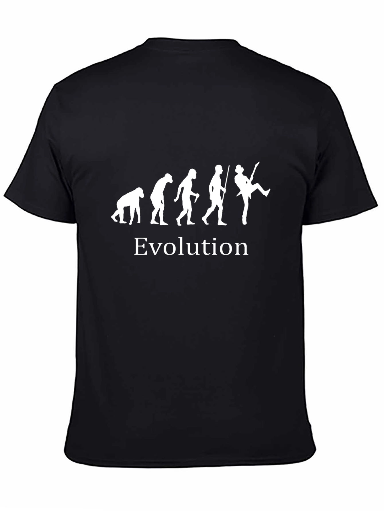 Black Evolution of Rock T-Shirt - Funny Graphic Tee view 4