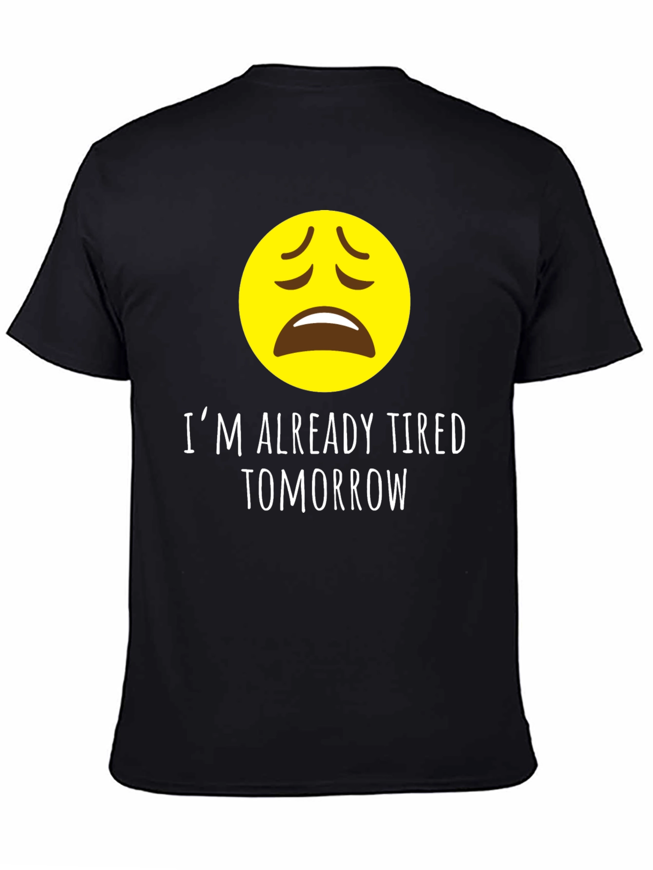 Black Tired Tomorrow Graphic Tee - Funny Sarcastic Shirt view 4