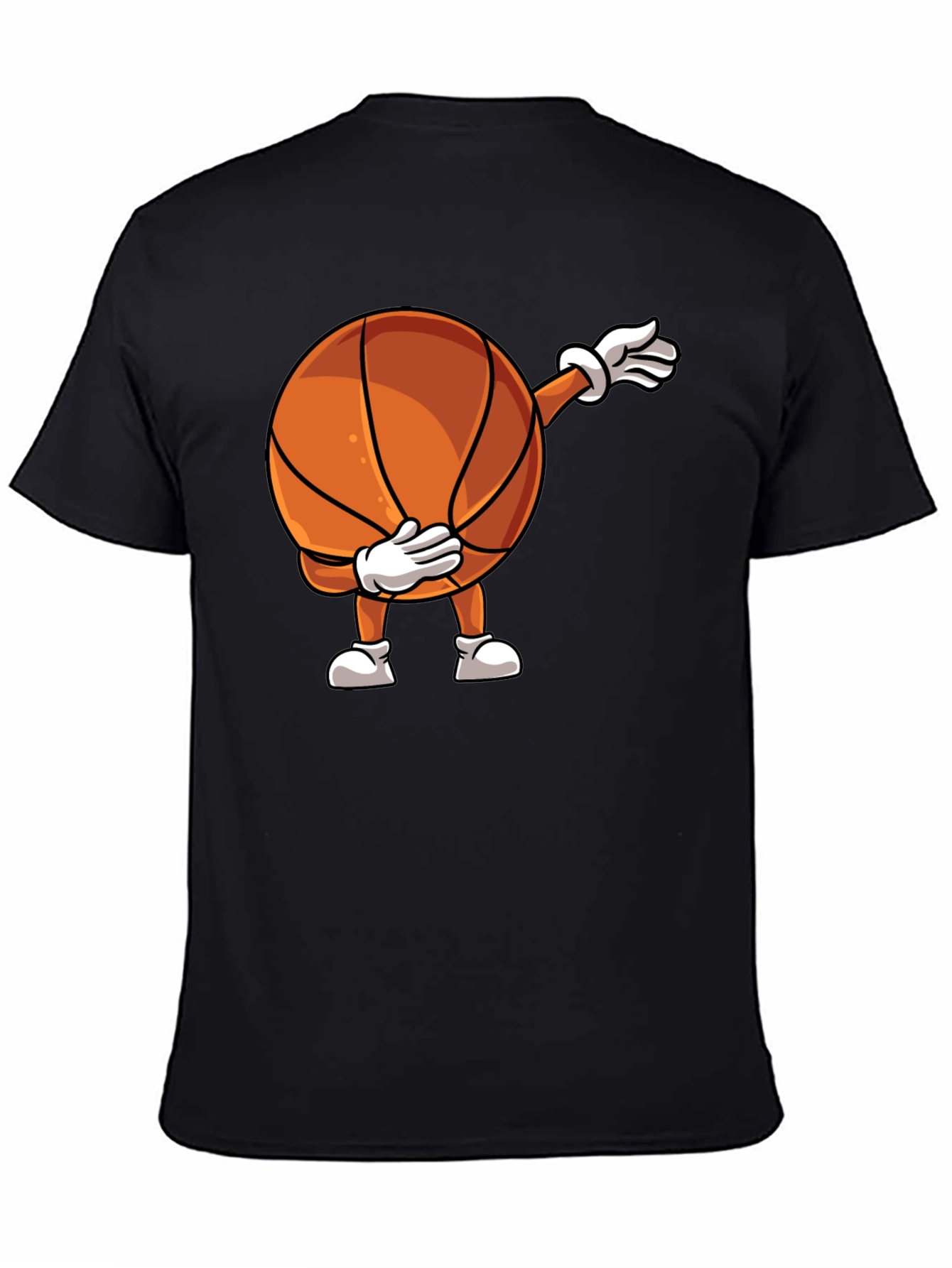 Black Dabbing Basketball Graphic T-Shirt view 4